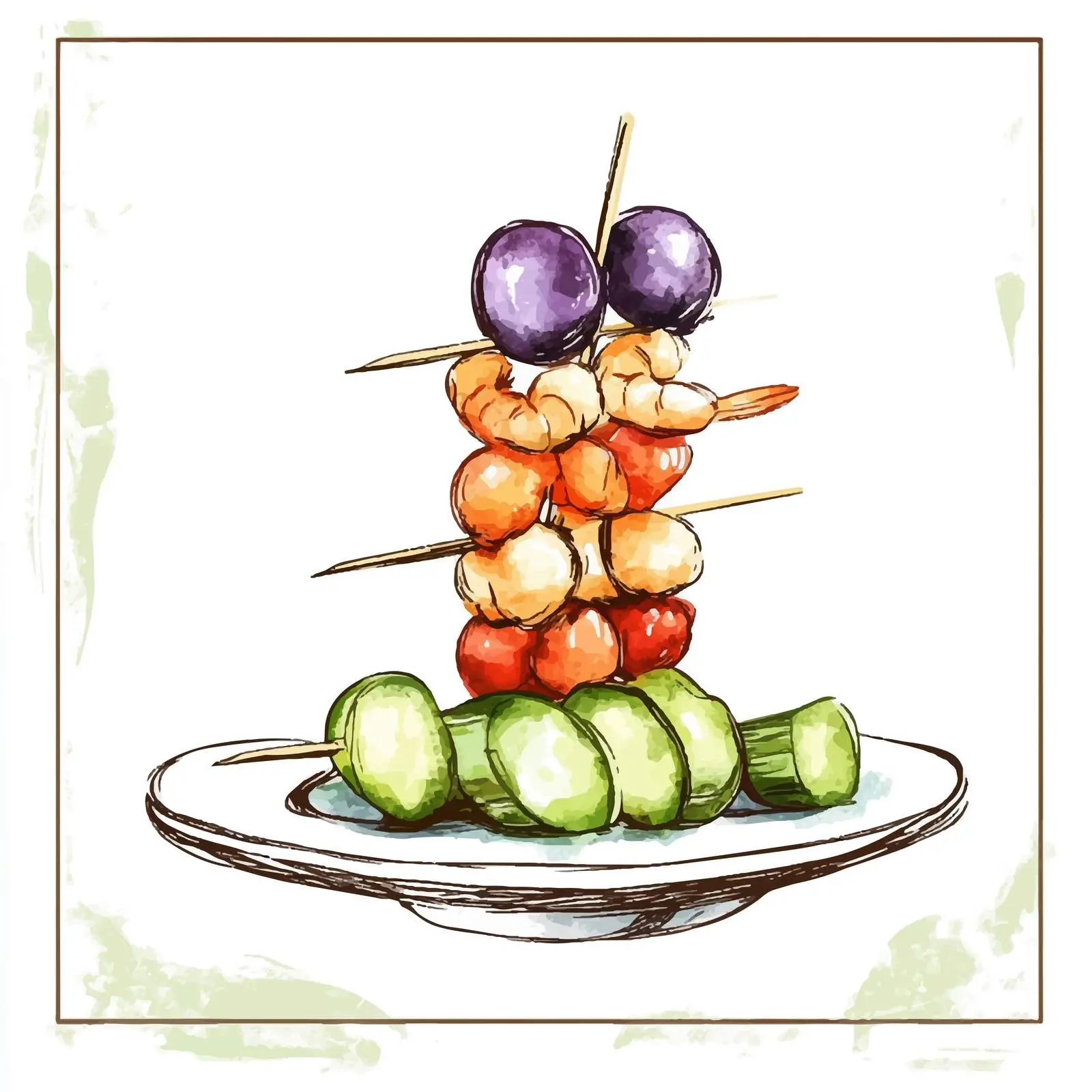 Colorful Hand-Drawn Canape Watercolor — free download from Dotvec