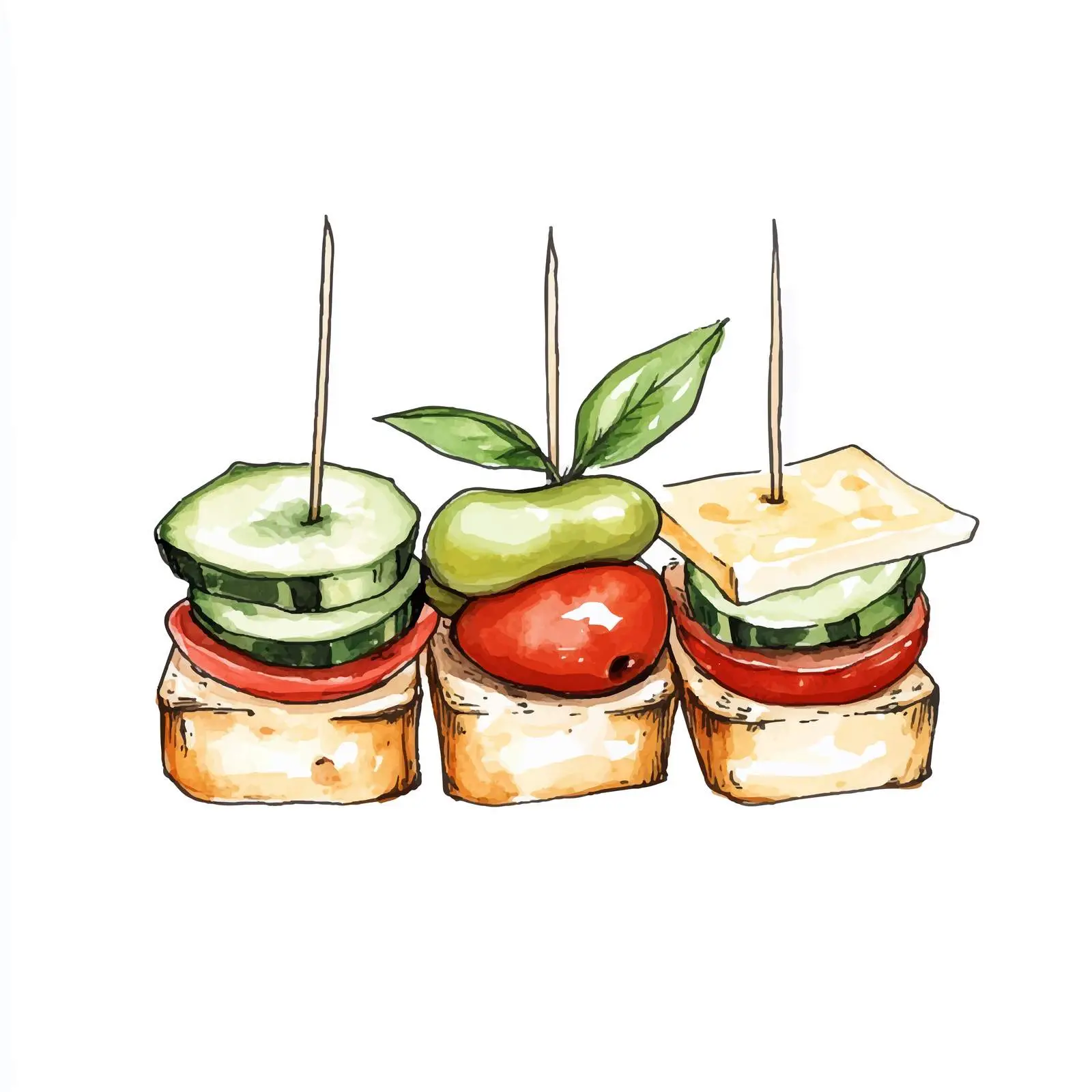 Colorful Hand-Drawn Canape Illustration — free download from Dotvec
