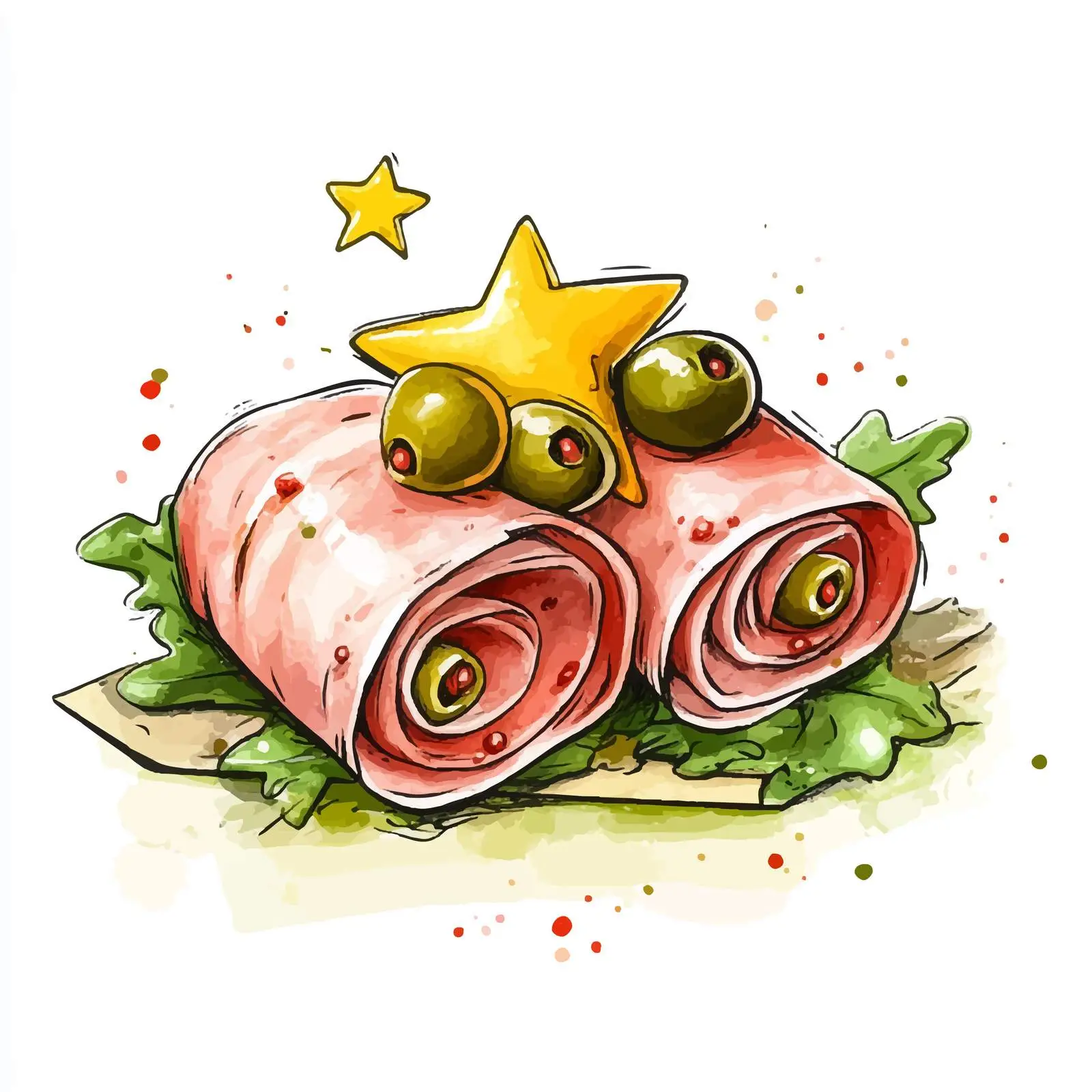 Colorful Hand-Drawn Canape Illustration — free download from Dotvec