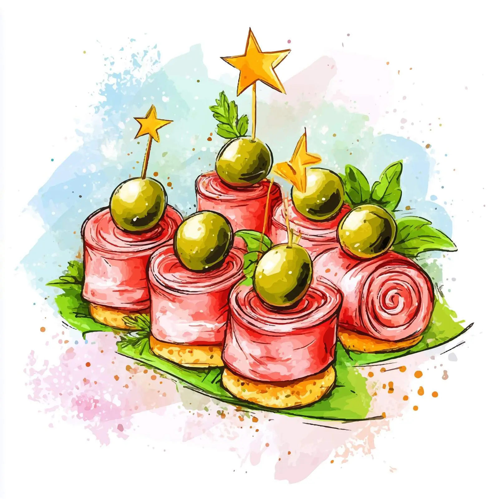 Colorful Hand-Drawn Canape Sketch — free download from Dotvec