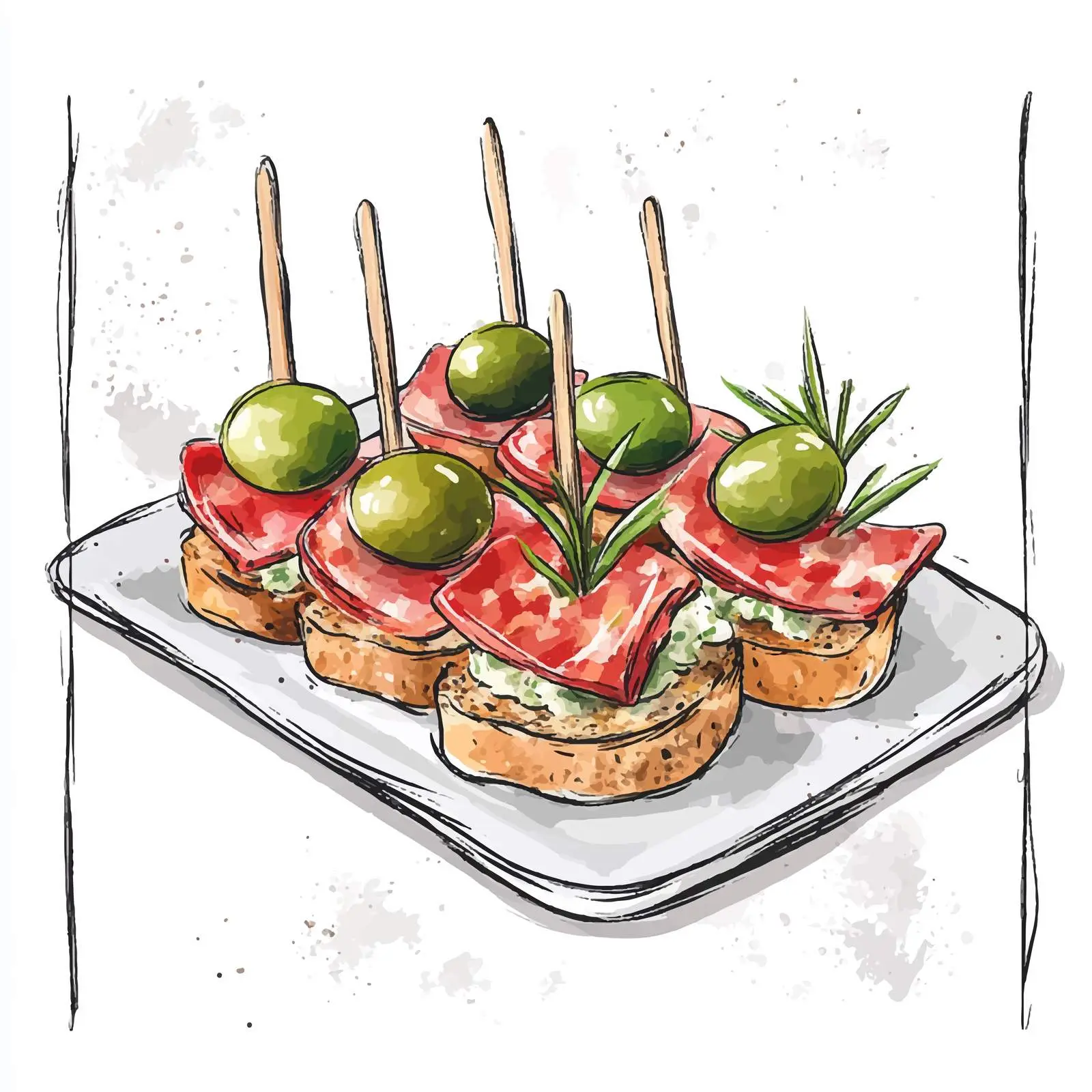 Colorful Hand-Drawn Canape Sketch — free download from Dotvec