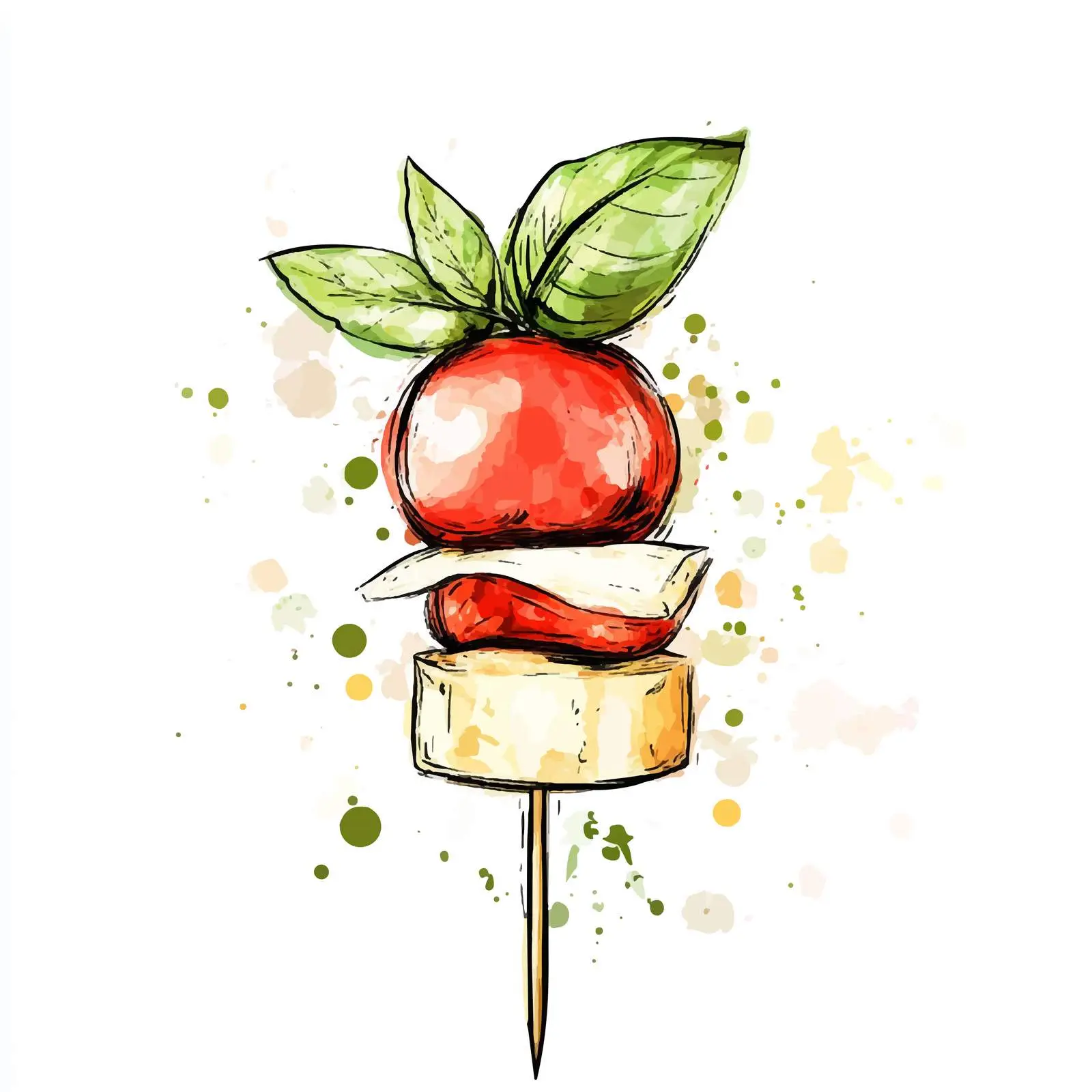 Hand-Drawn Colorful Tomato Canapé — free download from Dotvec