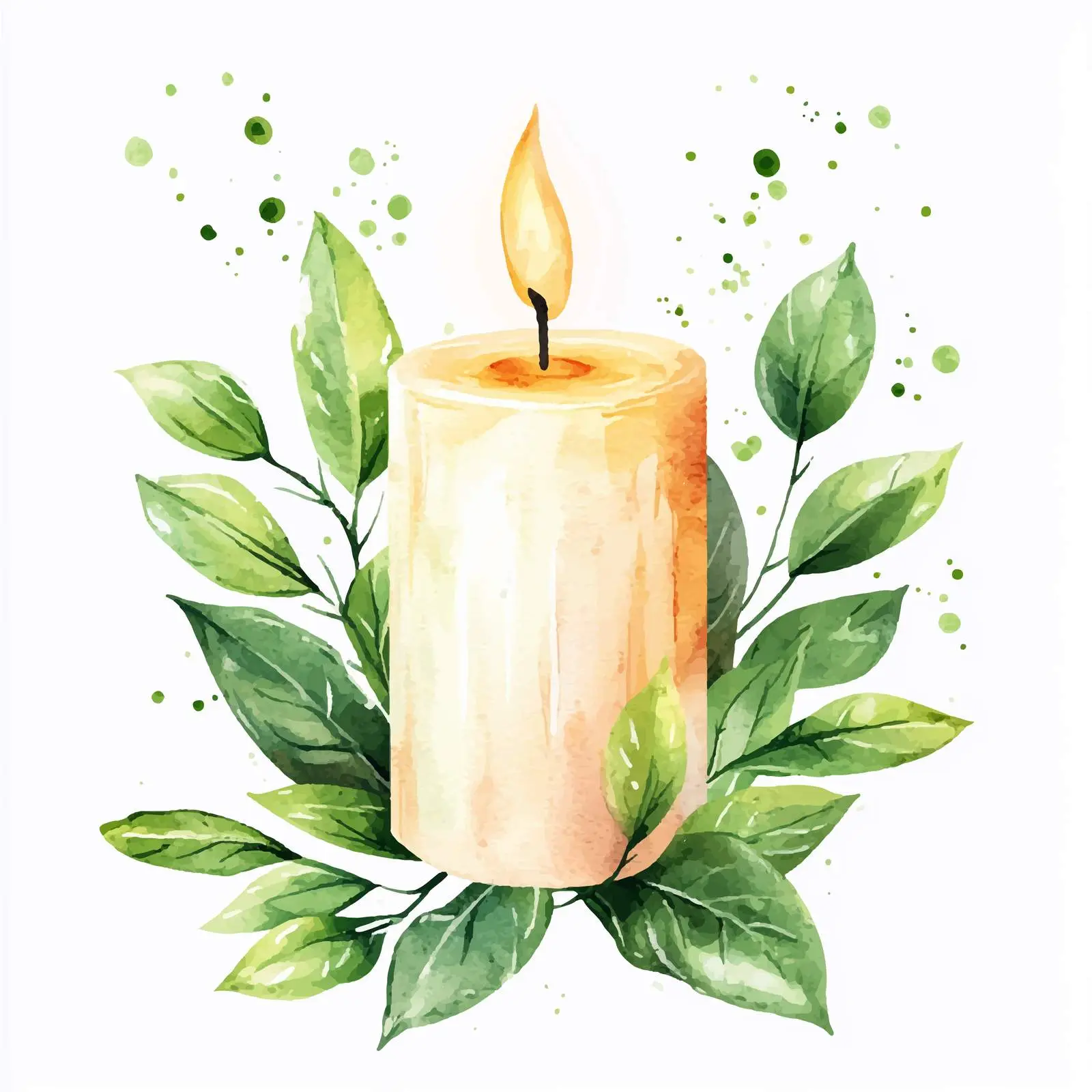 Colorful Watercolor Candle Sketch — free download from Dotvec