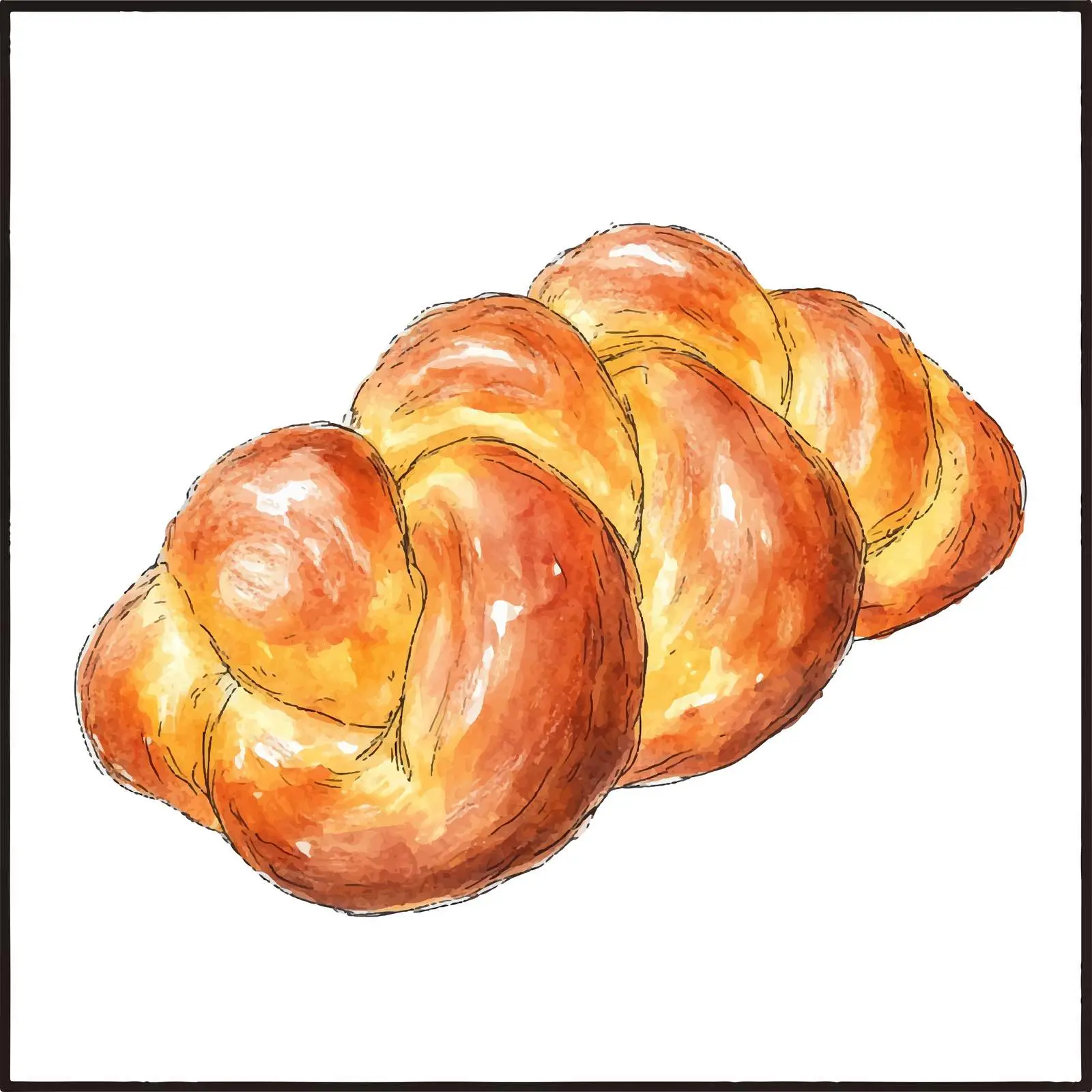Colorful Hand-Drawn Challah Bread Sketch – free challah image from Dotvec