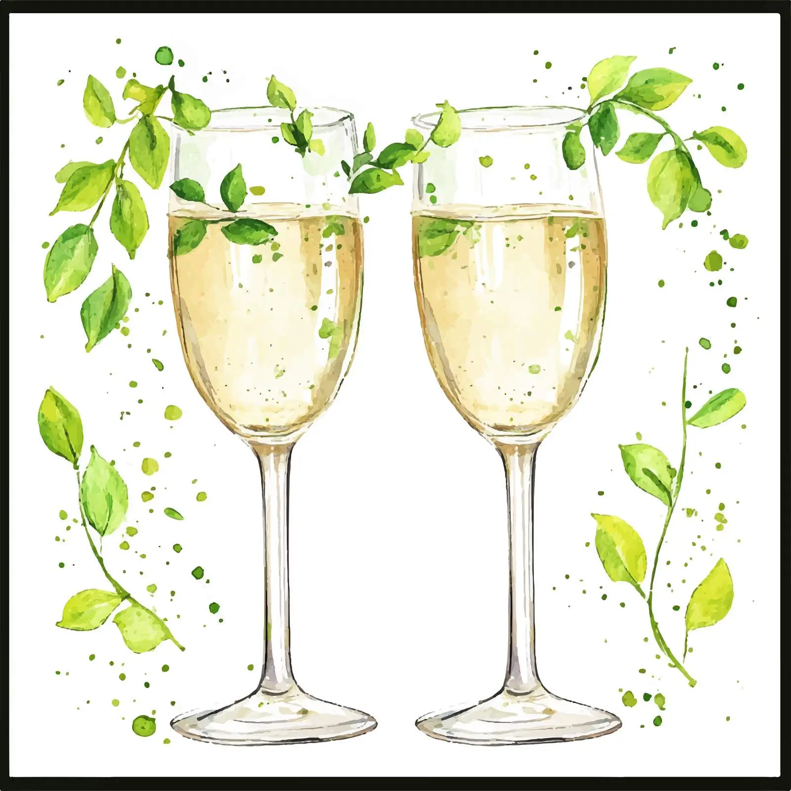 Hand-Drawn Champagne Glasses Illustration — free download from Dotvec
