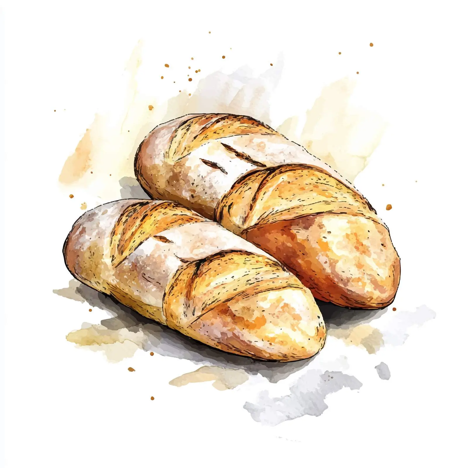 Colorful Hand-Drawn Ciabatta Bread Sketch — free download from Dotvec