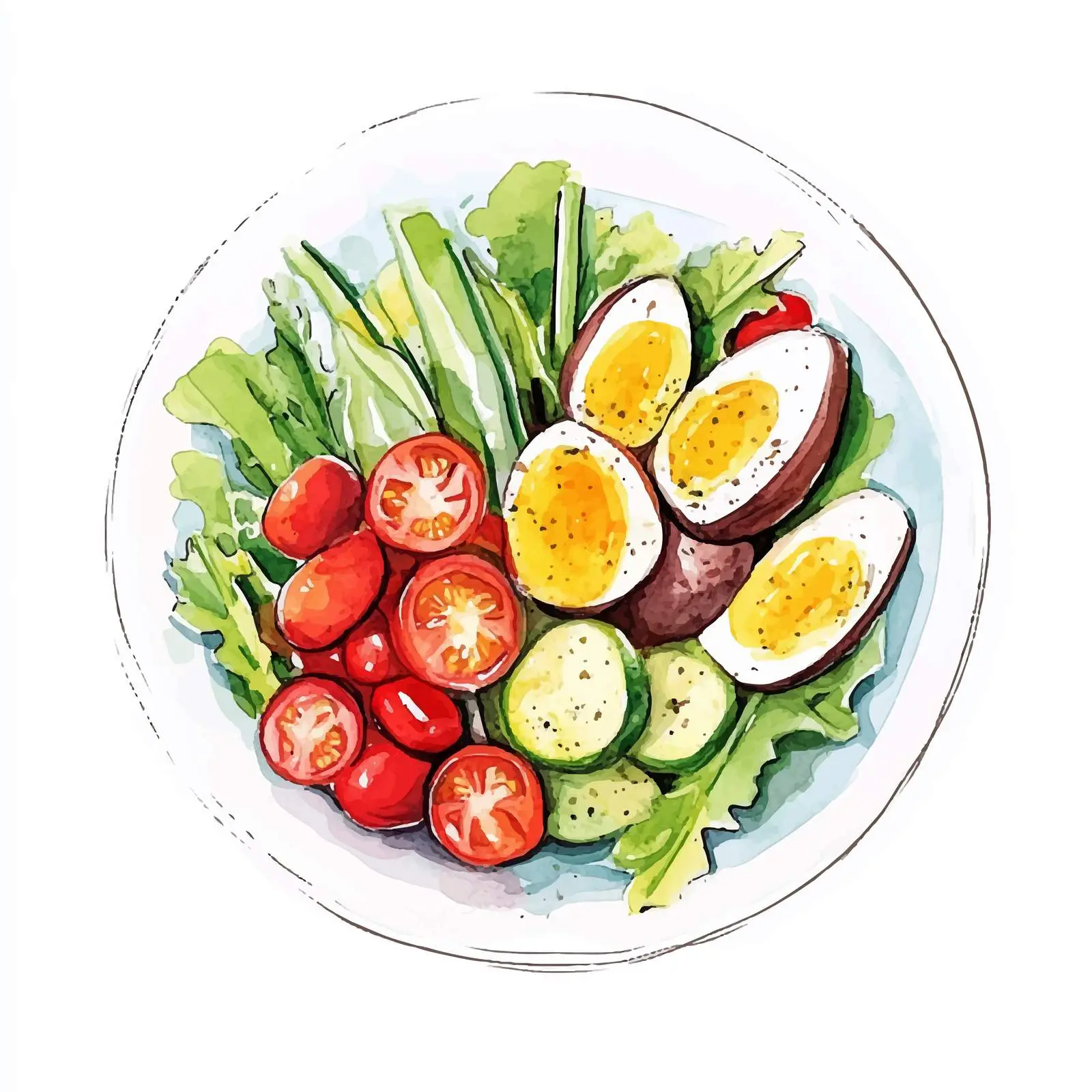 Colorful Hand-Drawn French Nicois Sketch — free download from Dotvec