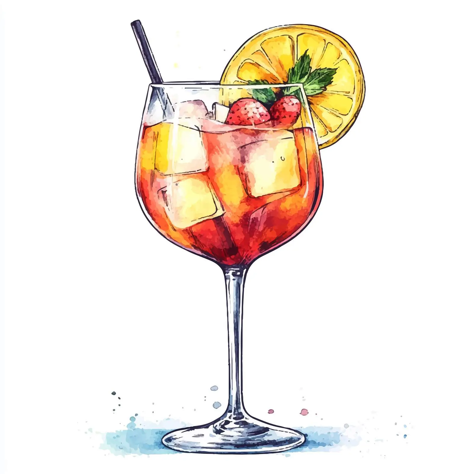Colorful Hand-Drawn Cocktail Illustration — free download from Dotvec