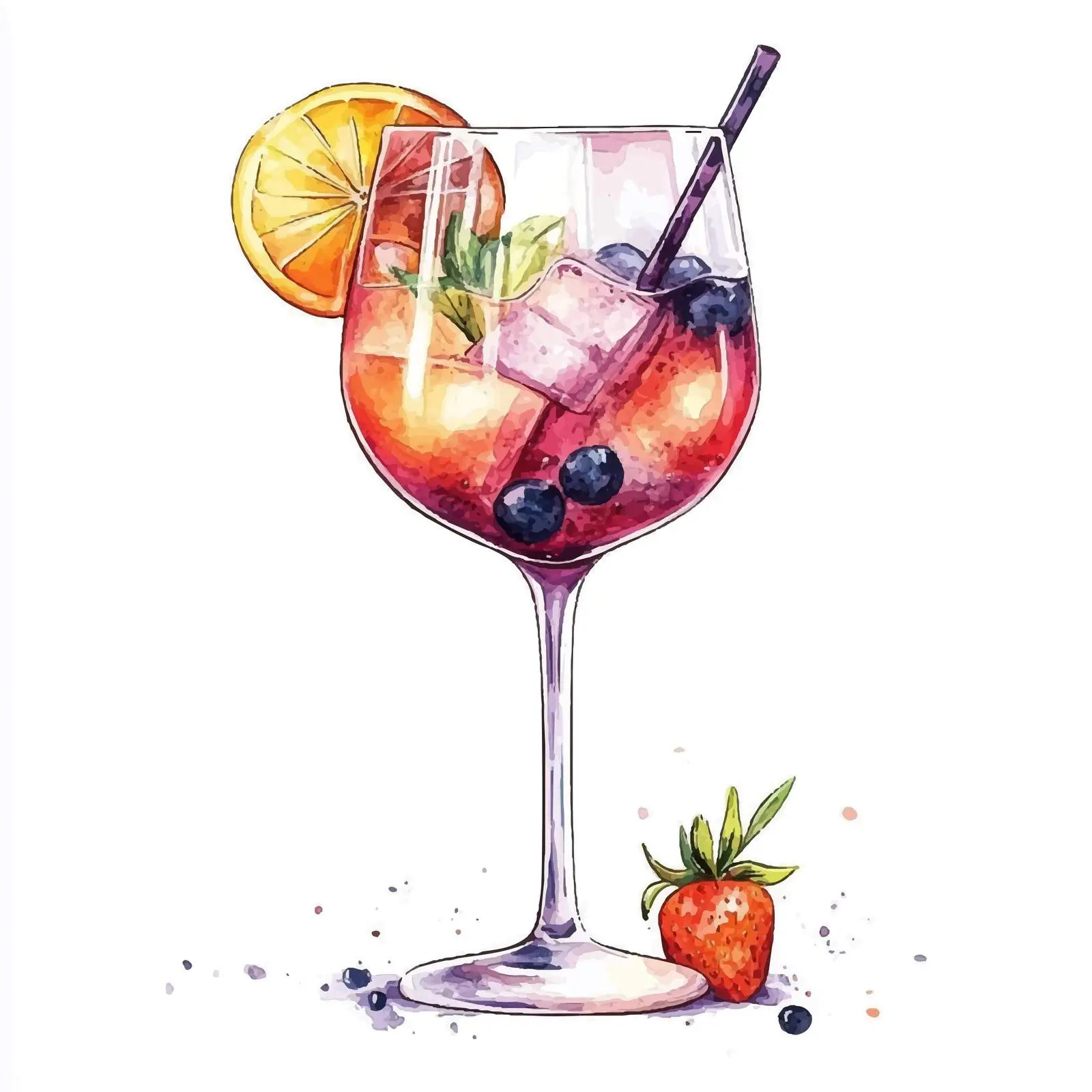 Hand-Drawn Colorful Cocktail Illustration — free download from Dotvec