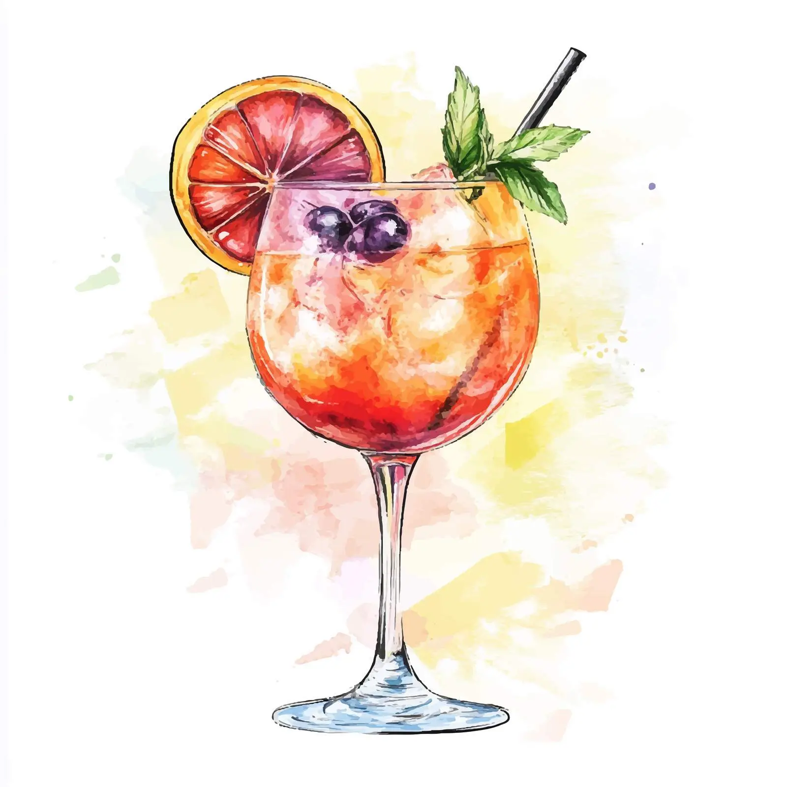 Colorful Hand-Drawn Cocktail Illustration — free download from Dotvec