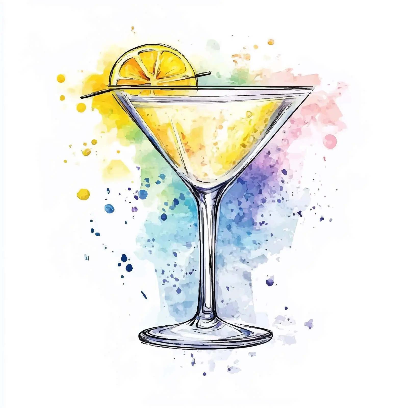 Vibrant Hand-Drawn Cocktail Illustration — free download from Dotvec