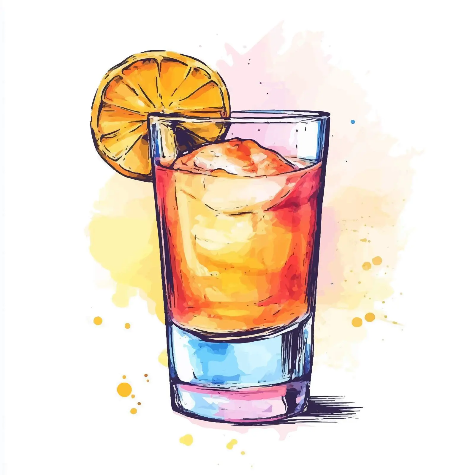 Colorful Hand-Drawn Cocktail Sketch — free download from Dotvec