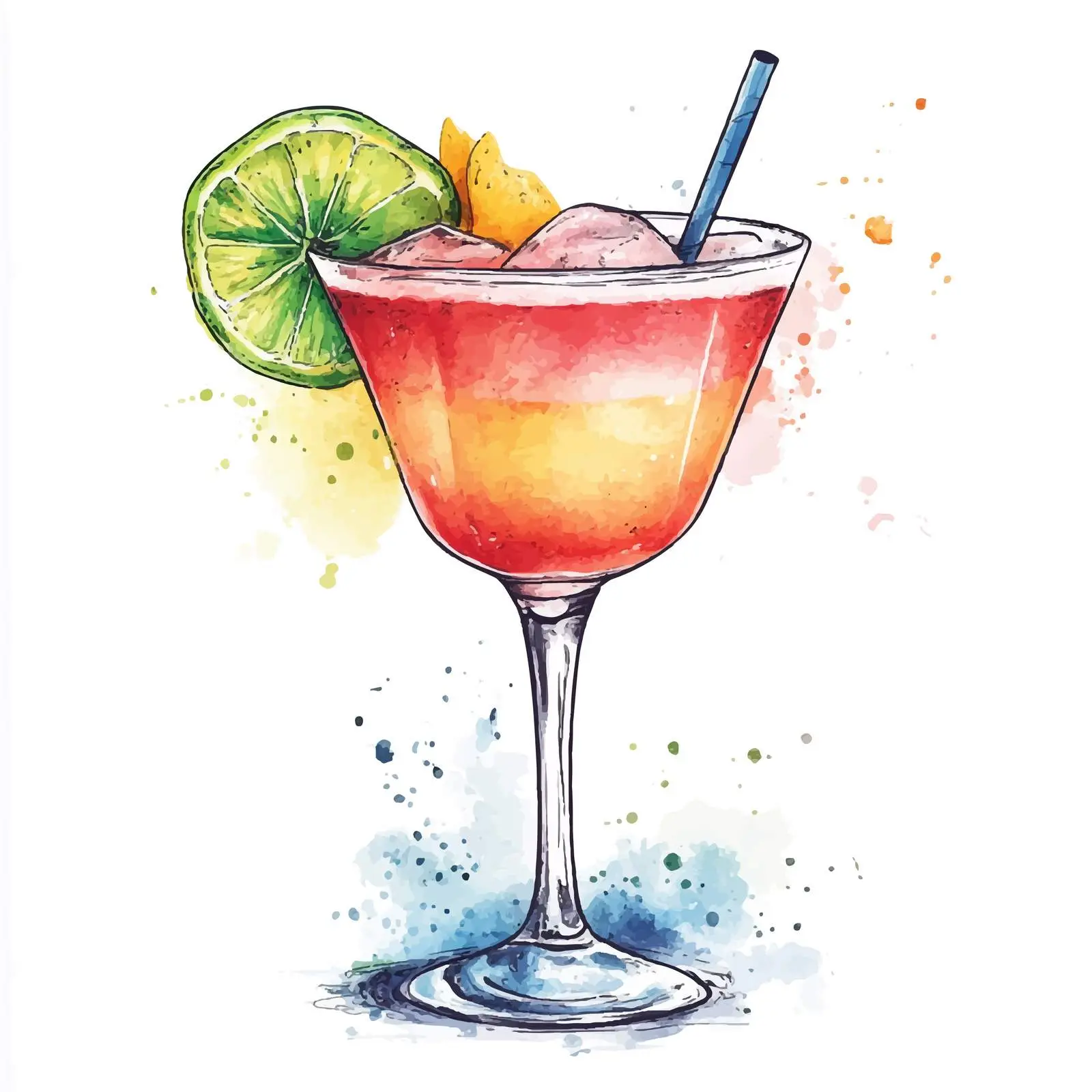 Hand-Drawn Colorful Cocktail Drink — free download from Dotvec