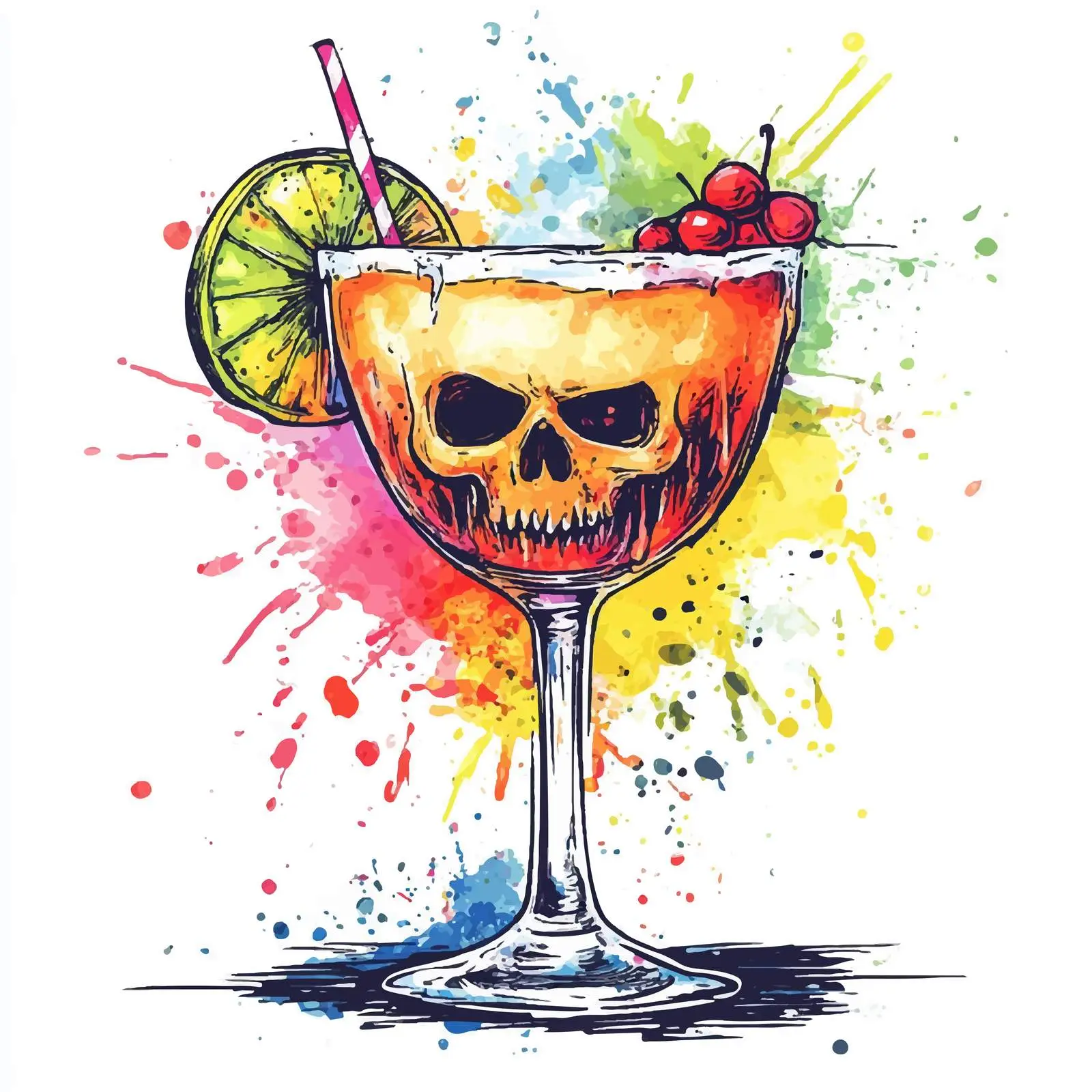 Colorful Hand-Drawn Cocktail Sketch — free download from Dotvec