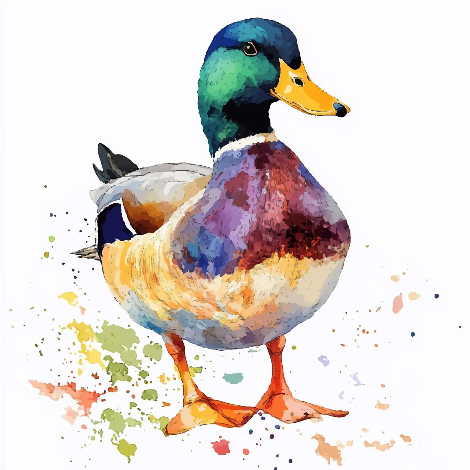 Colorful Hand-Drawn Duck Sketch — free download from Dotvec