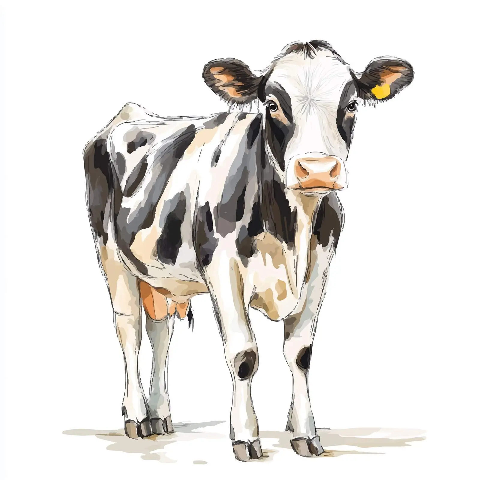 Colorful Hand-Drawn Cow Illustration — free download from Dotvec