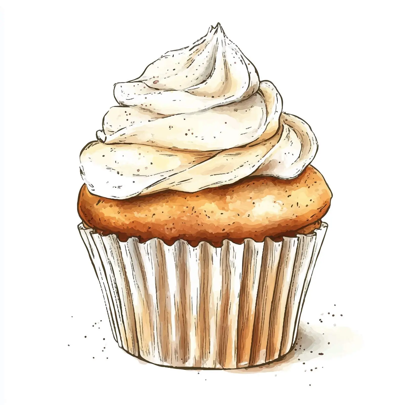Colorful Hand-Drawn Creamy Muffin — free download from Dotvec