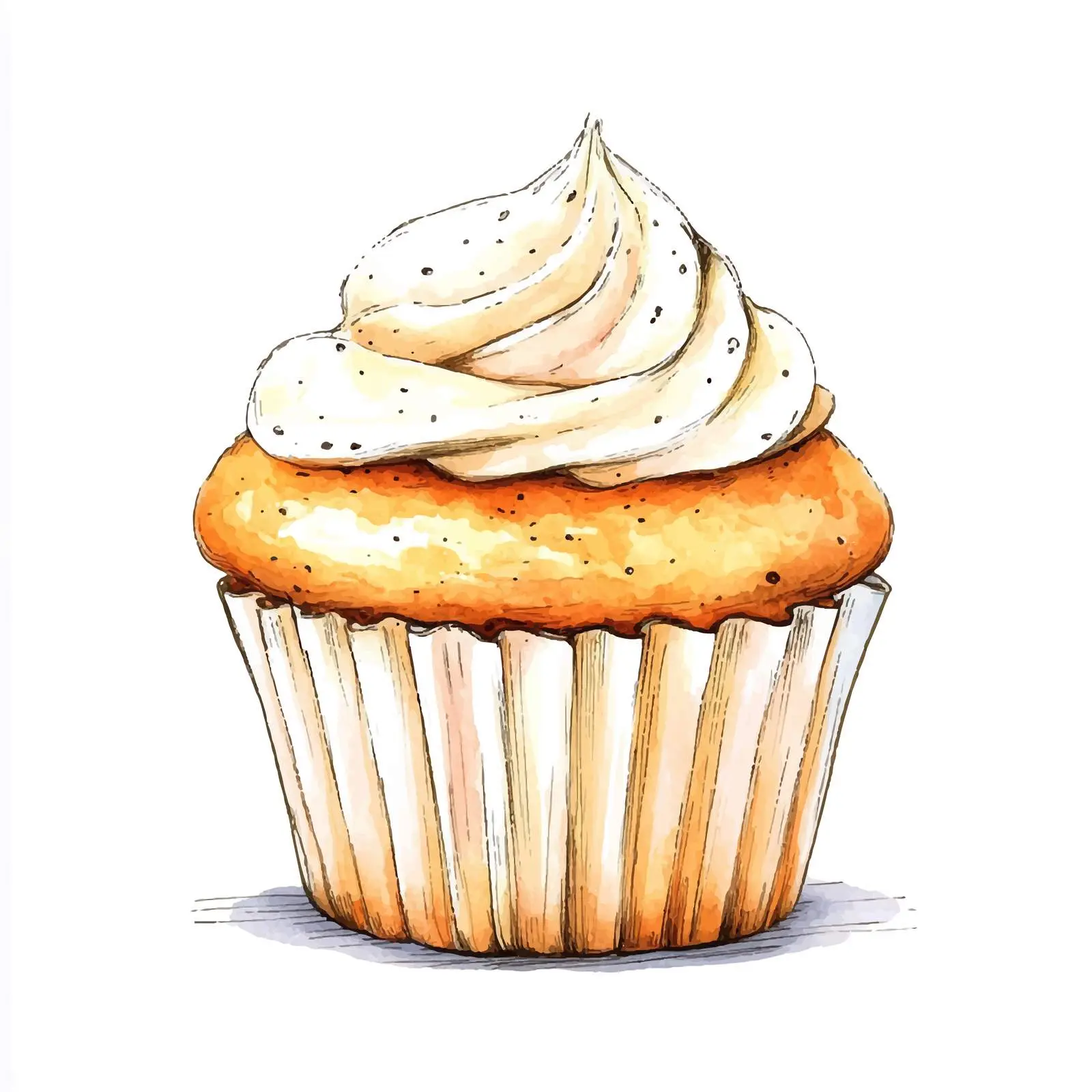 Colorful Hand-Drawn Creamy Muffin — free download from Dotvec
