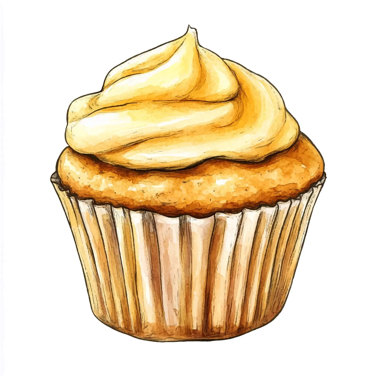 Hand-Drawn Creamy Muffin Illustration — free download from Dotvec