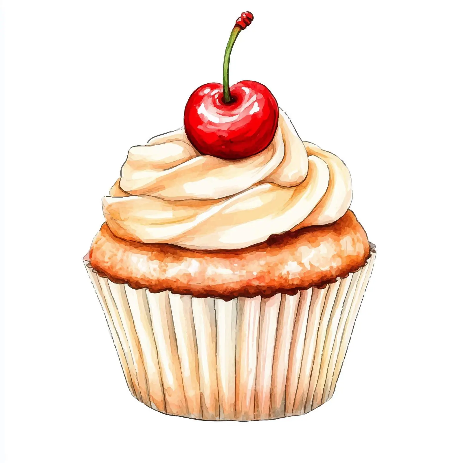 Colorful Hand-Drawn Cupcake Illustration — free download from Dotvec