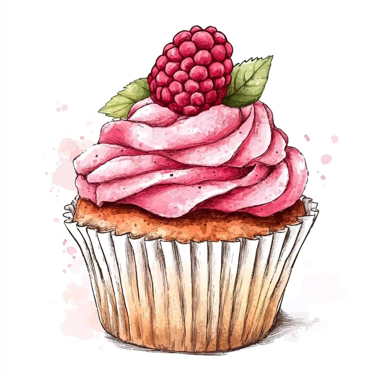 Colorful Hand-Drawn Cupcake Illustration — free download from Dotvec
