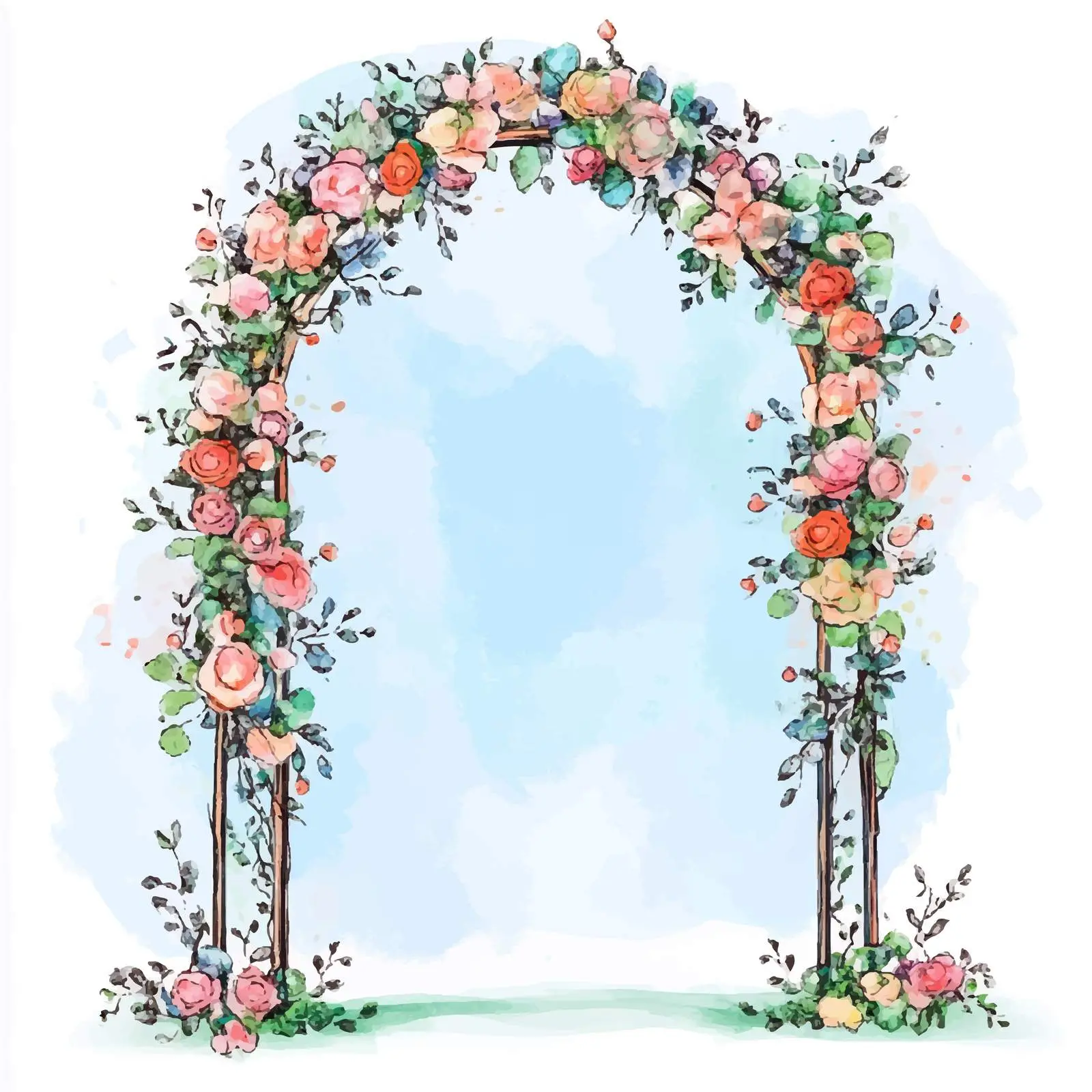 Colorful Hand-Drawn Decorated Arch — free download from Dotvec