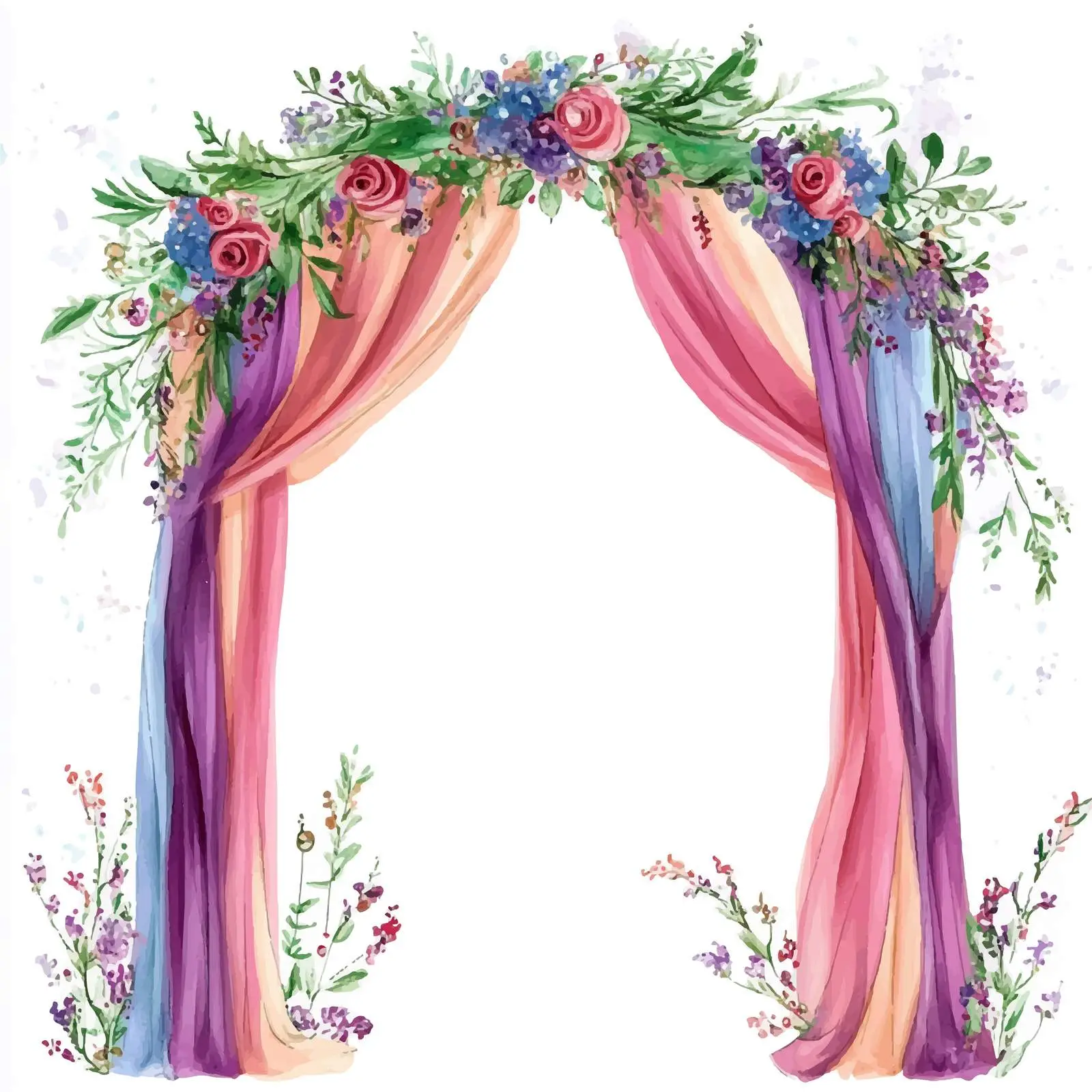 Decorated Watercolor Arch Sketch — free download from Dotvec