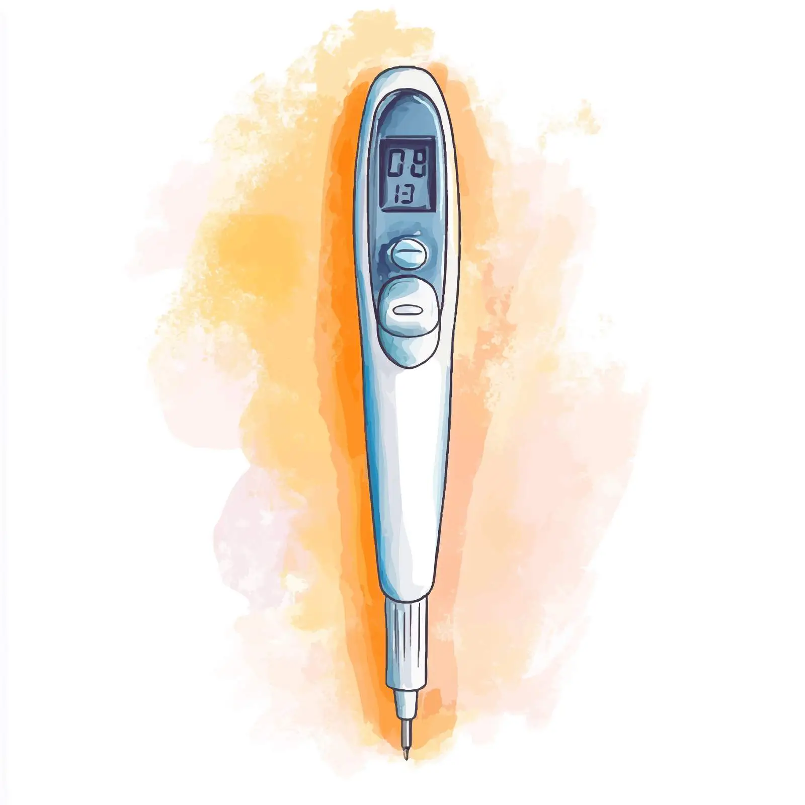 Colorful Hand-Drawn Digital Thermometer — free download from Dotvec