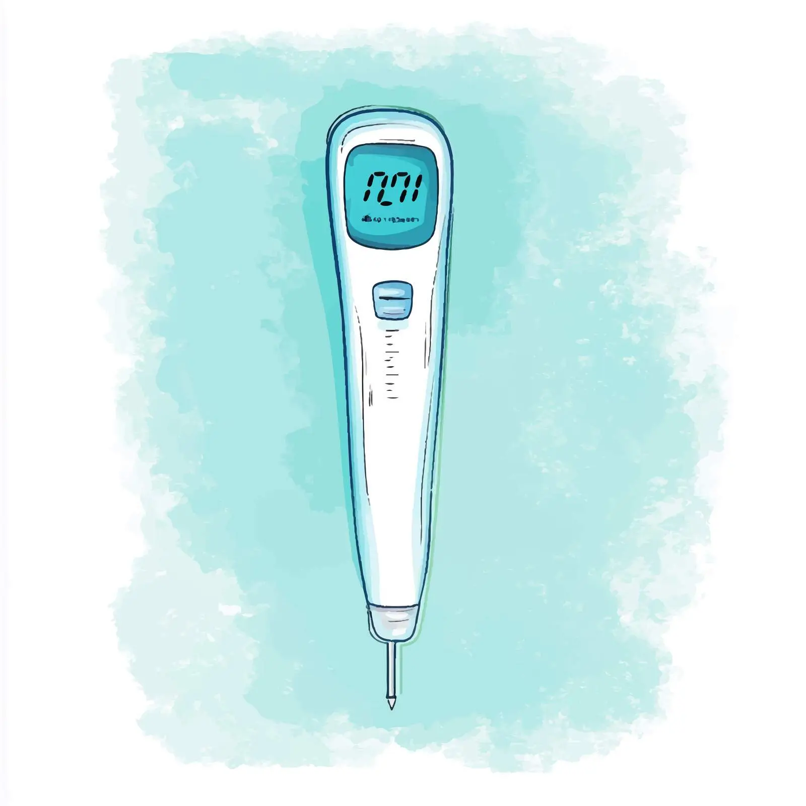 Colorful Hand-Drawn Digital Thermometer — free download from Dotvec