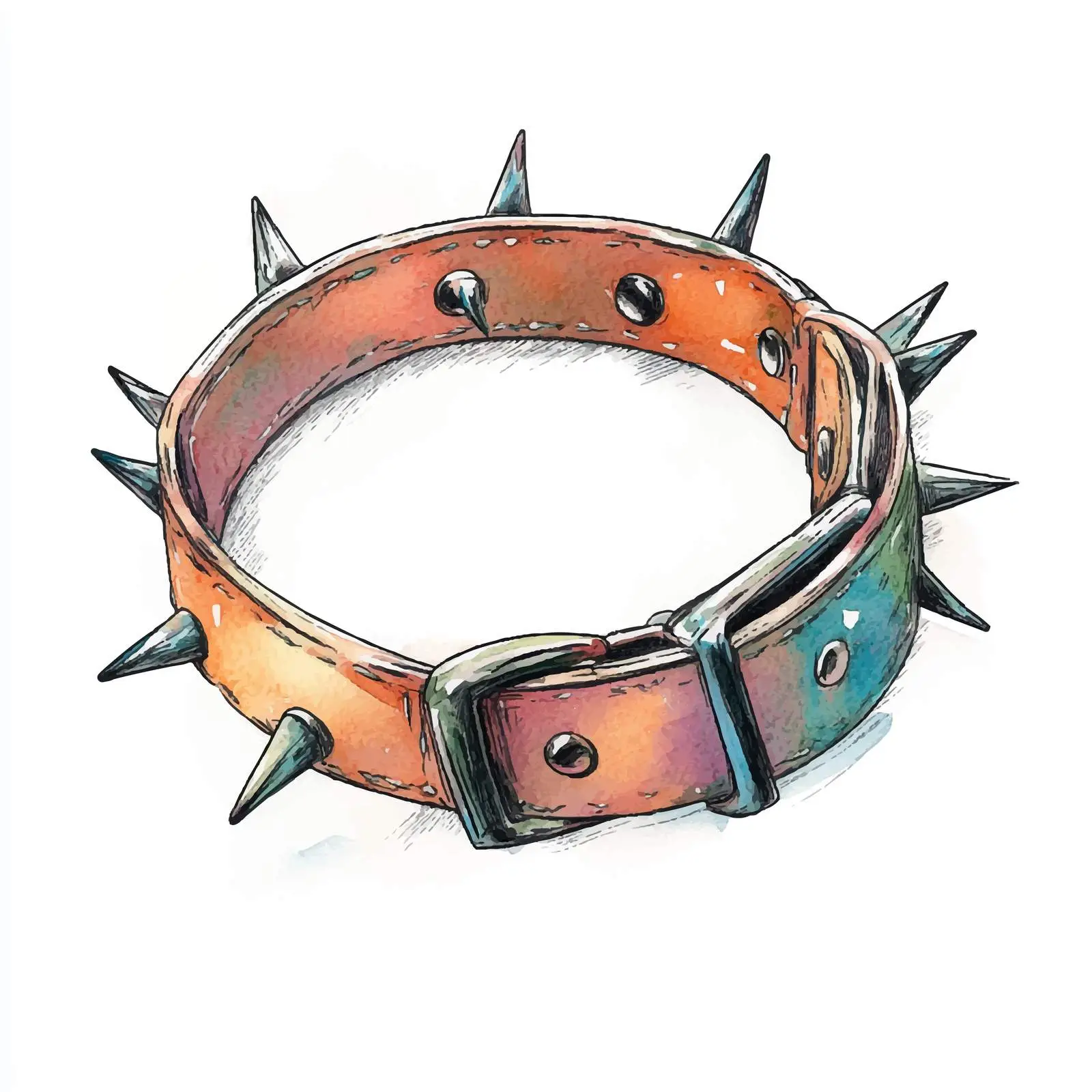 Colorful Hand-Drawn Dog Collar Sketch — free download from Dotvec