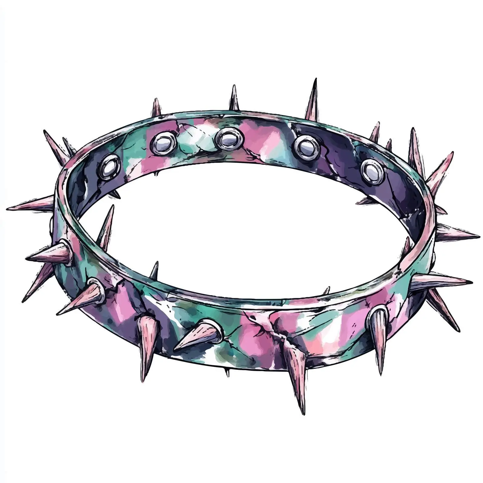 Hand-Drawn Colorful Dog Collar Sketch — free download from Dotvec