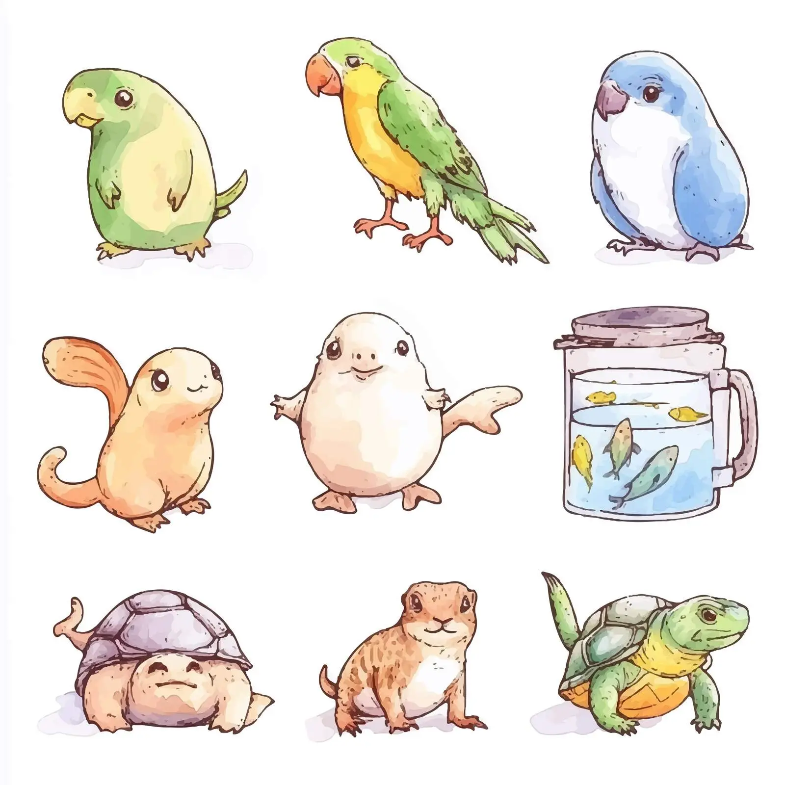 Colorful Hand-Drawn Domestic Animal Set — free download from Dotvec