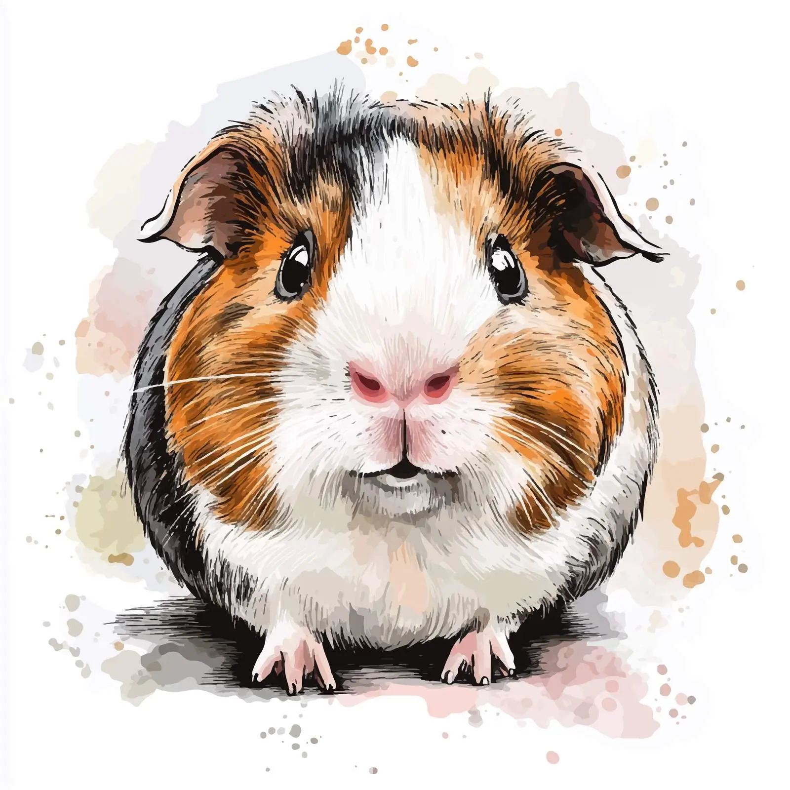 Colorful Hand-Drawn Guinea Pig Illustration — free download from Dotvec