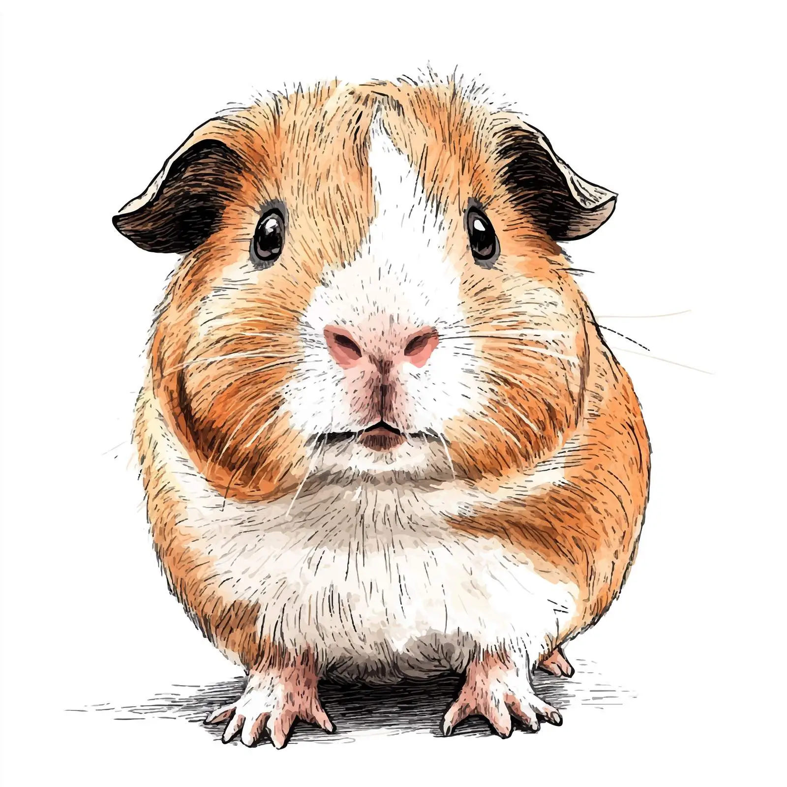 Colorful Hand-Drawn Guinea Pig Sketch — free download from Dotvec