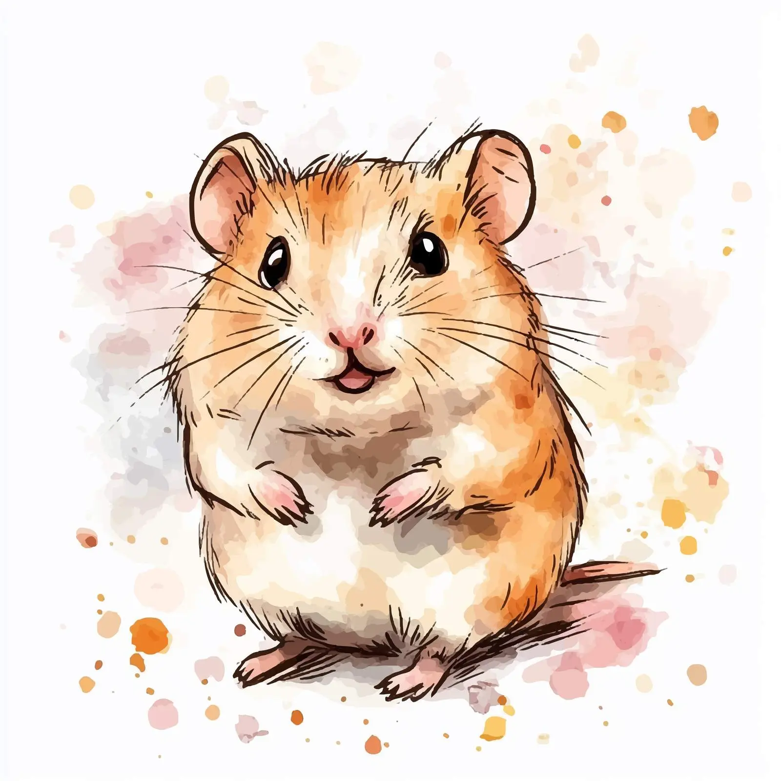 Colorful Hand-Drawn Hamster Sketch — free download from Dotvec