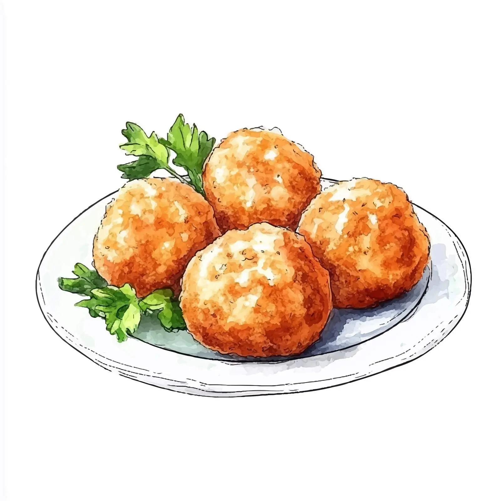 Hand-Drawn Dutch Bitterballen Sketch — free download from Dotvec