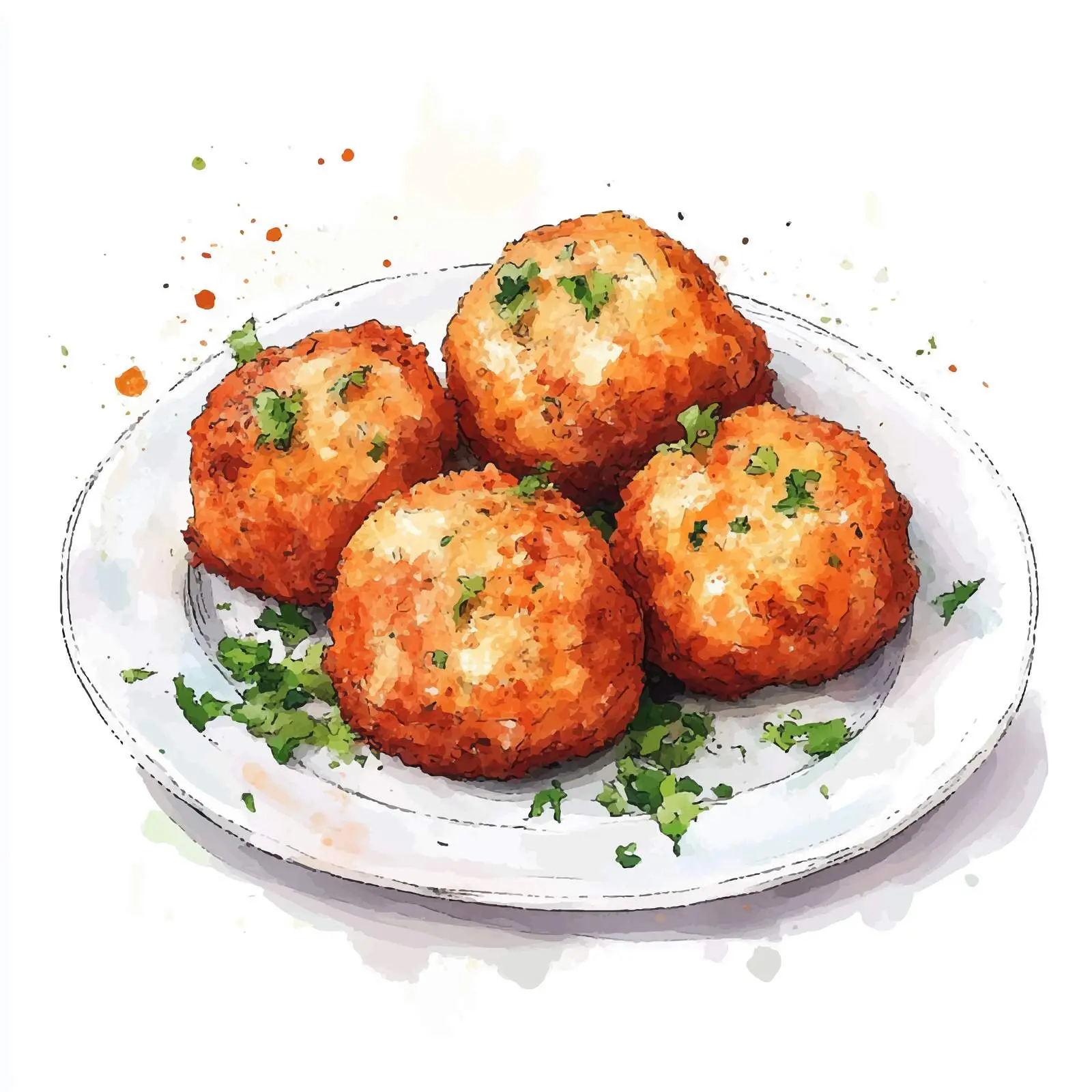 Dutch Bitterballen Watercolor Sketch — free download from Dotvec