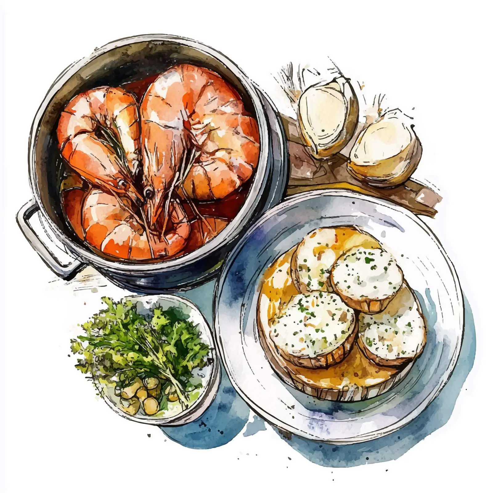 Colorful Watercolor Dutch Hut Illustration — free download from Dotvec