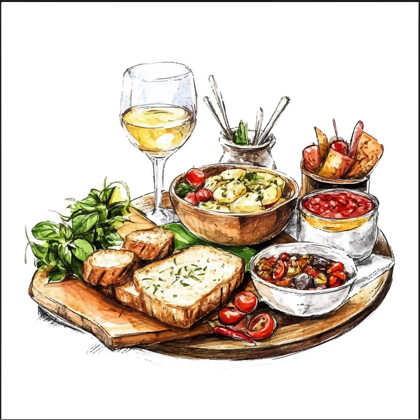 Colorful Watercolor Dutch Hut Illustration — free download from Dotvec