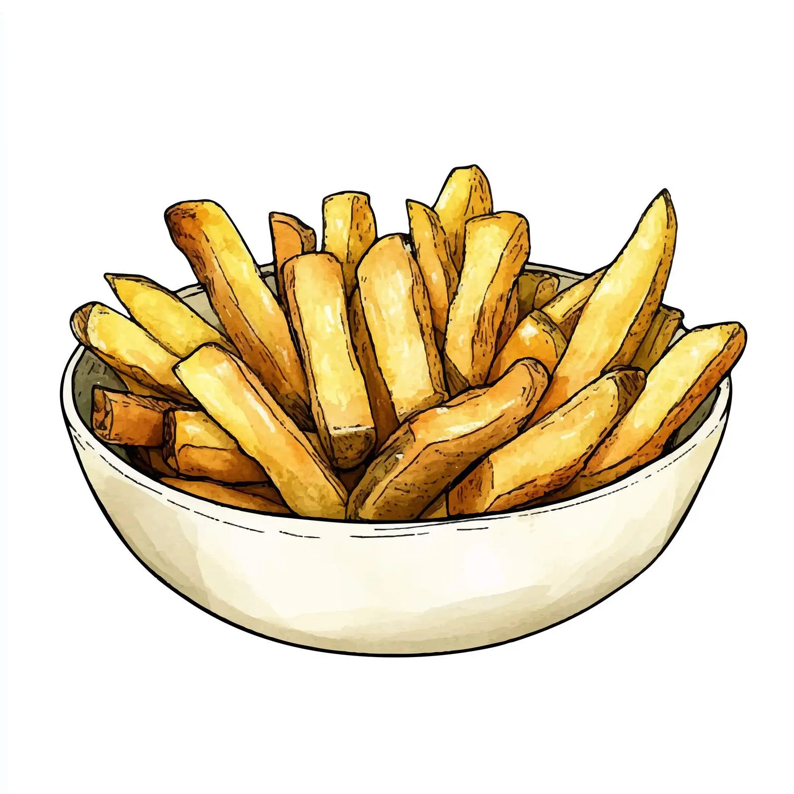 Hand-Drawn Dutch Patat Fries Illustration — free download from Dotvec