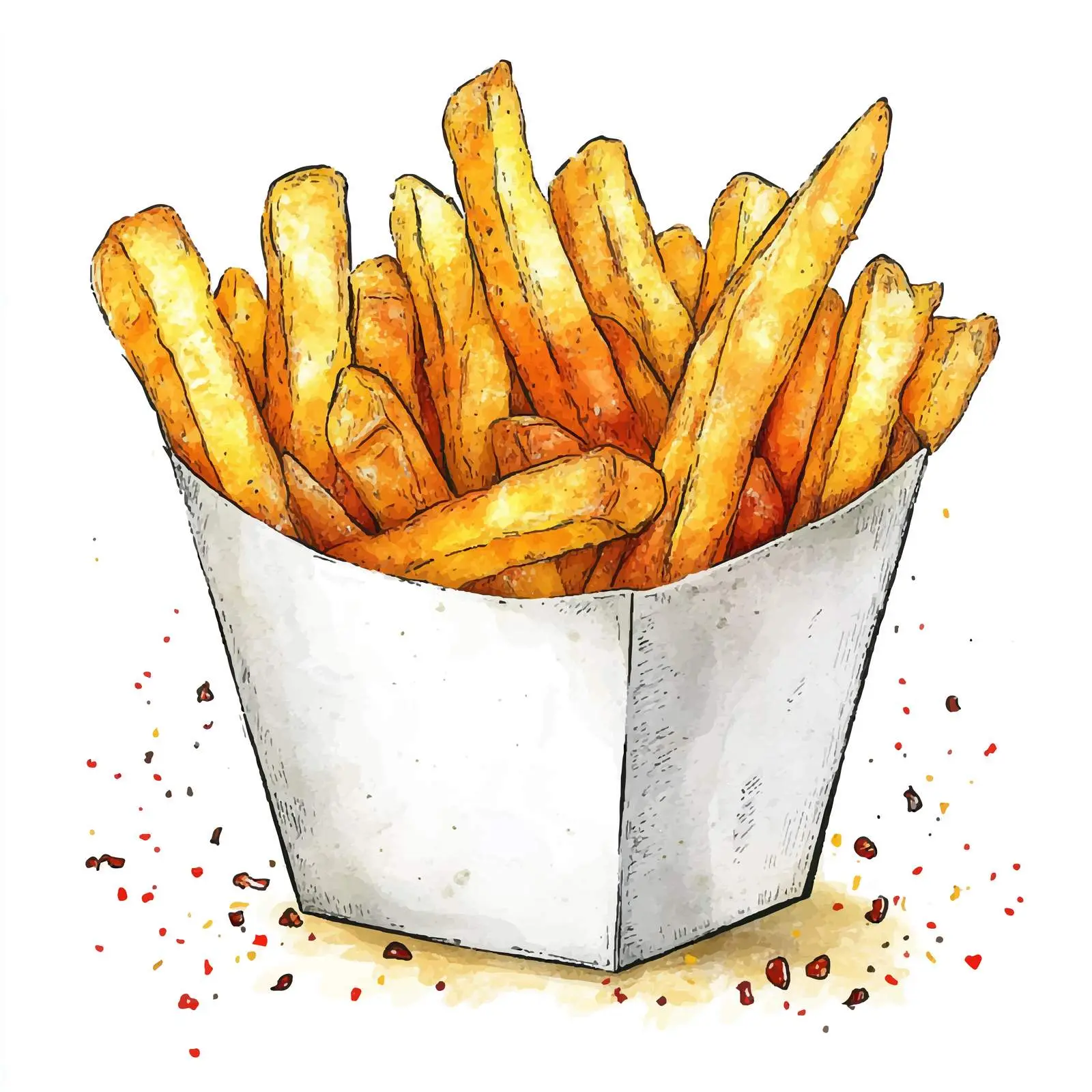 Colorful Hand-Drawn Dutch Patat Fries — free download from Dotvec