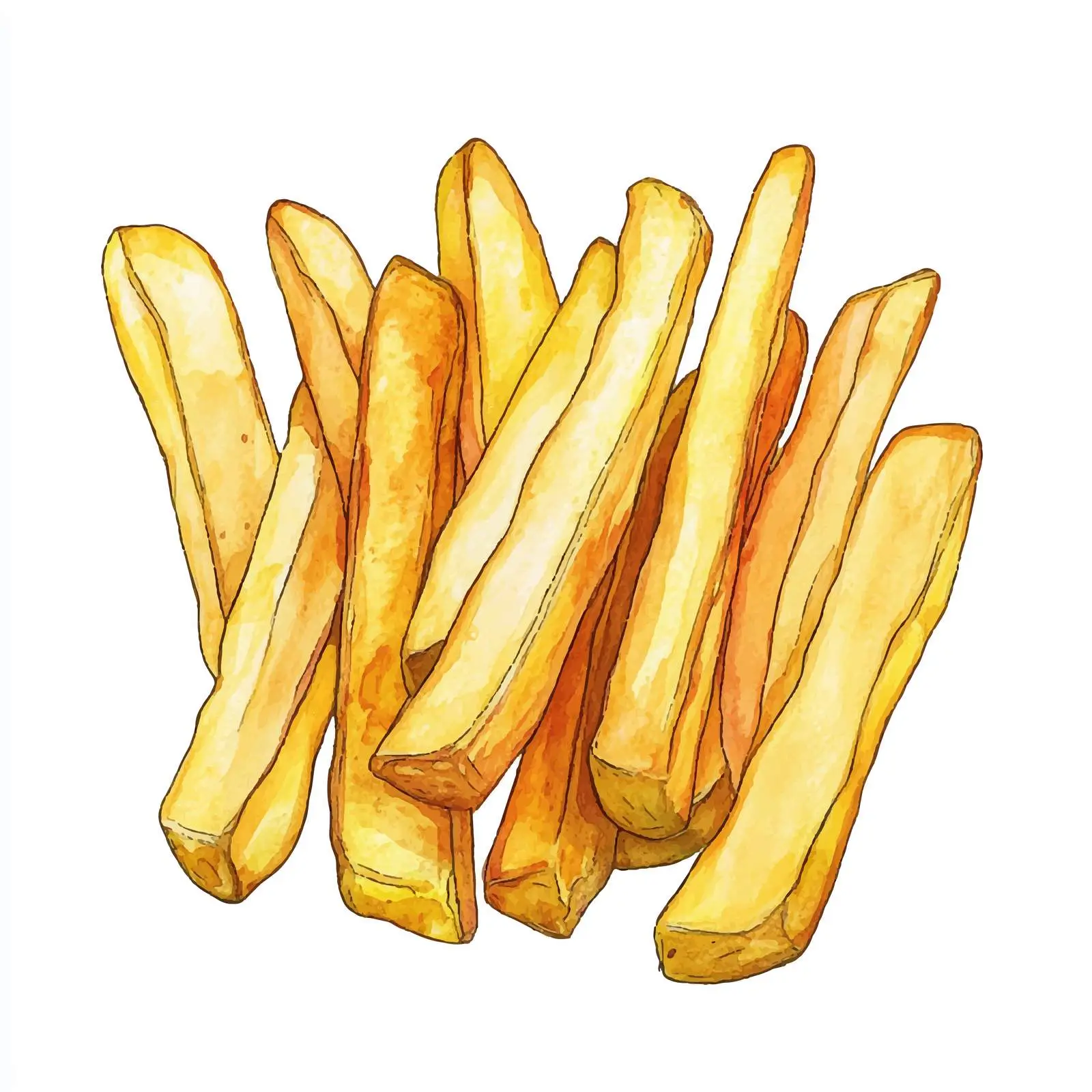 Colorful Hand-Drawn Dutch Fries Sketch – free unconventional image from Dotvec