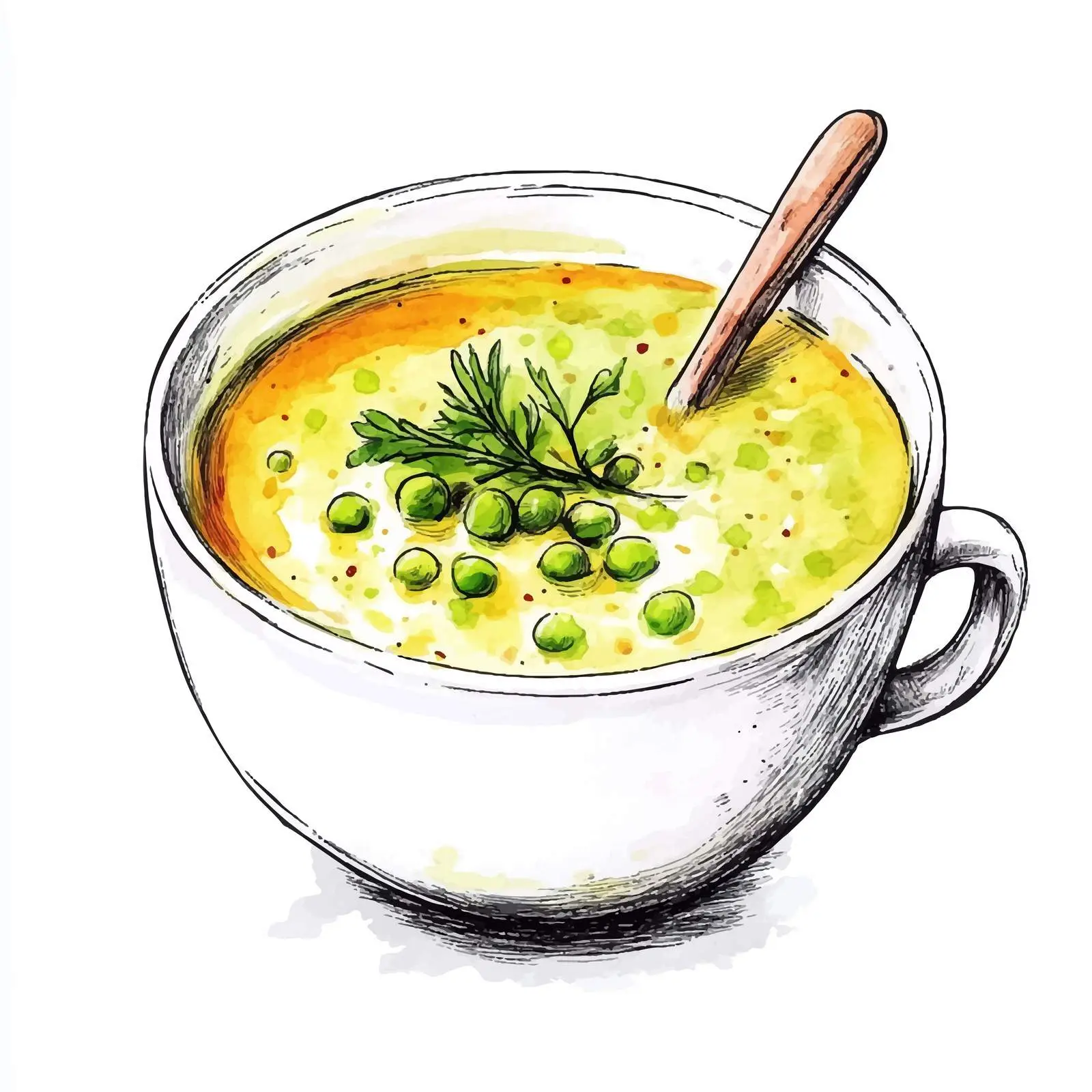 Colorful Hand-Drawn Erwtensoep Illustration — free download from Dotvec