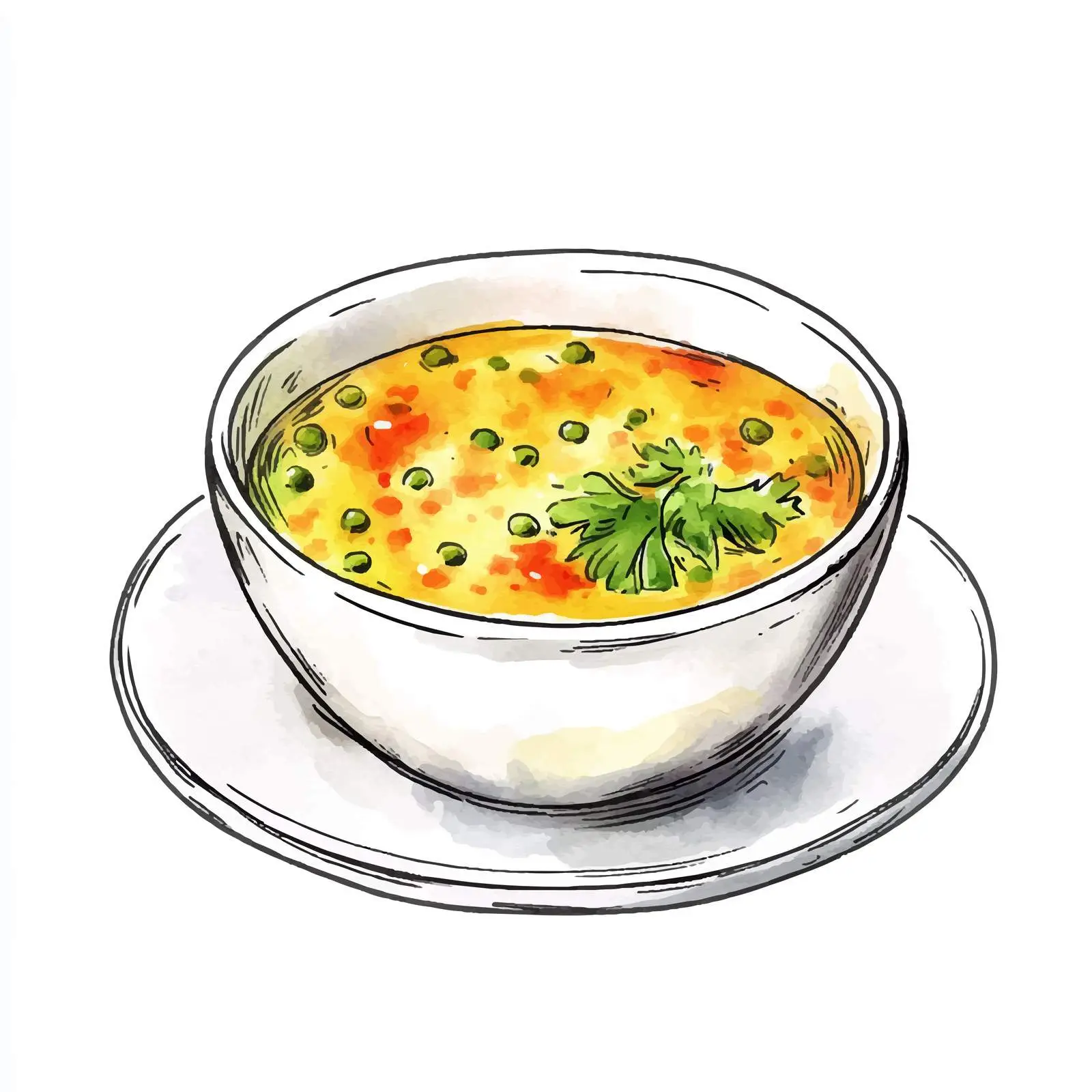 Hand-Drawn Erwtensoep Watercolor Art — free download from Dotvec