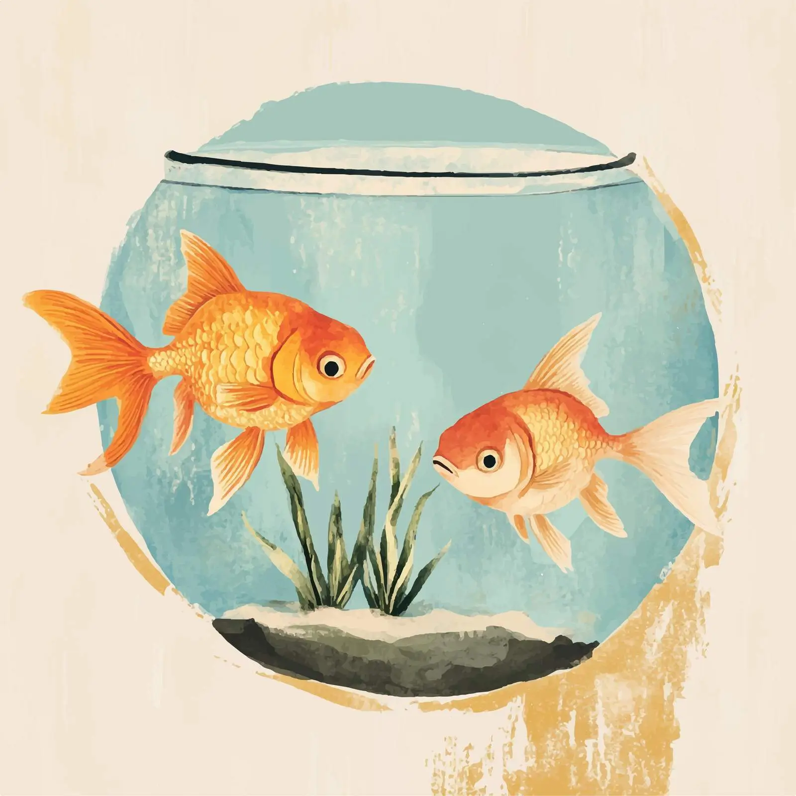 Colorful Hand-Drawn Fish Tank Sketch — free download from Dotvec