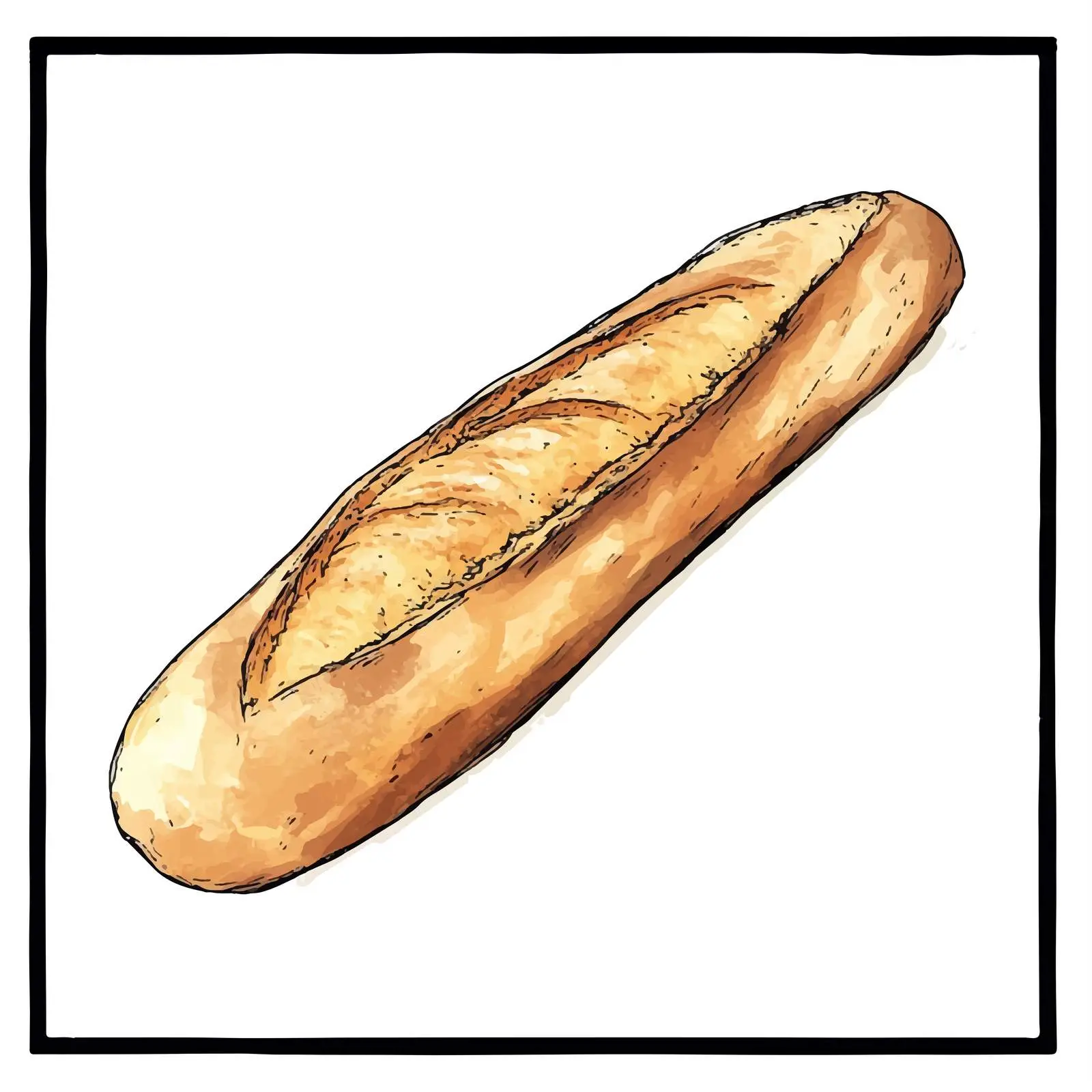 Colorful Hand-Drawn French Baguette — free download from Dotvec