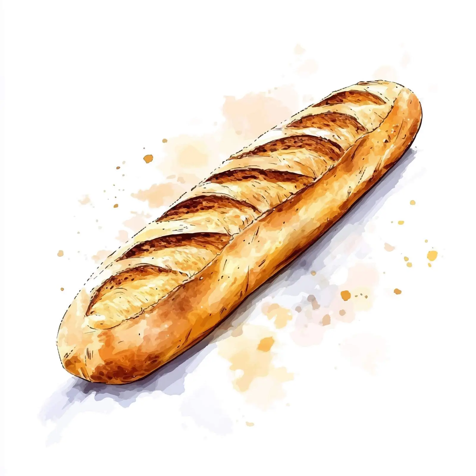 Hand-Drawn French Baguette Illustration — free download from Dotvec