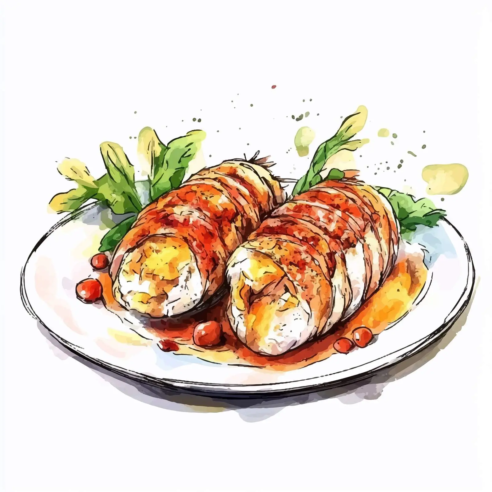 Hand-Drawn French Cordon Bleu Illustration — free download from Dotvec