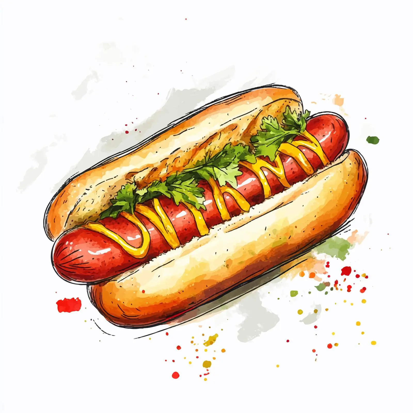 Hand Drawn German Currywurst Illustration — free download from Dotvec
