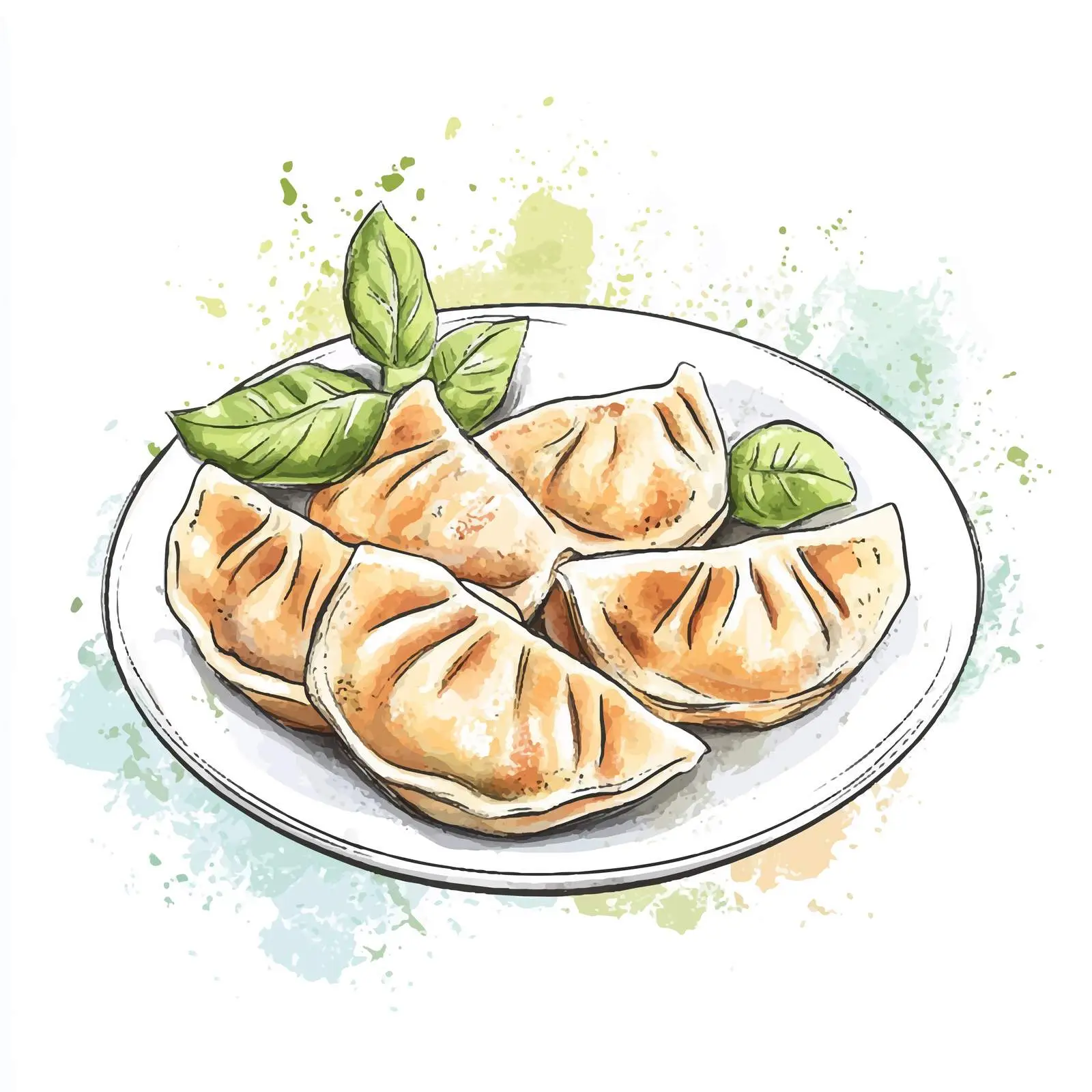 Hand-Drawn German Maultaschen Sketch — free download from Dotvec